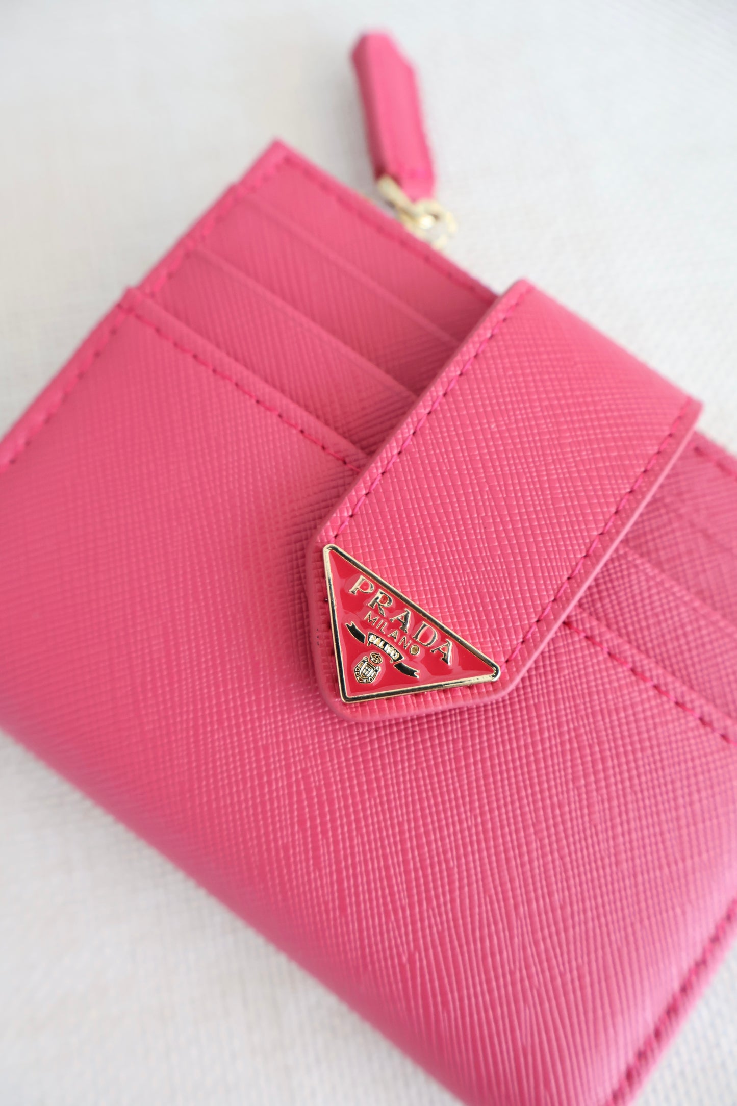 Prada Small Saffiano Wallet Pink (Whatsapp for Price & Grade)
