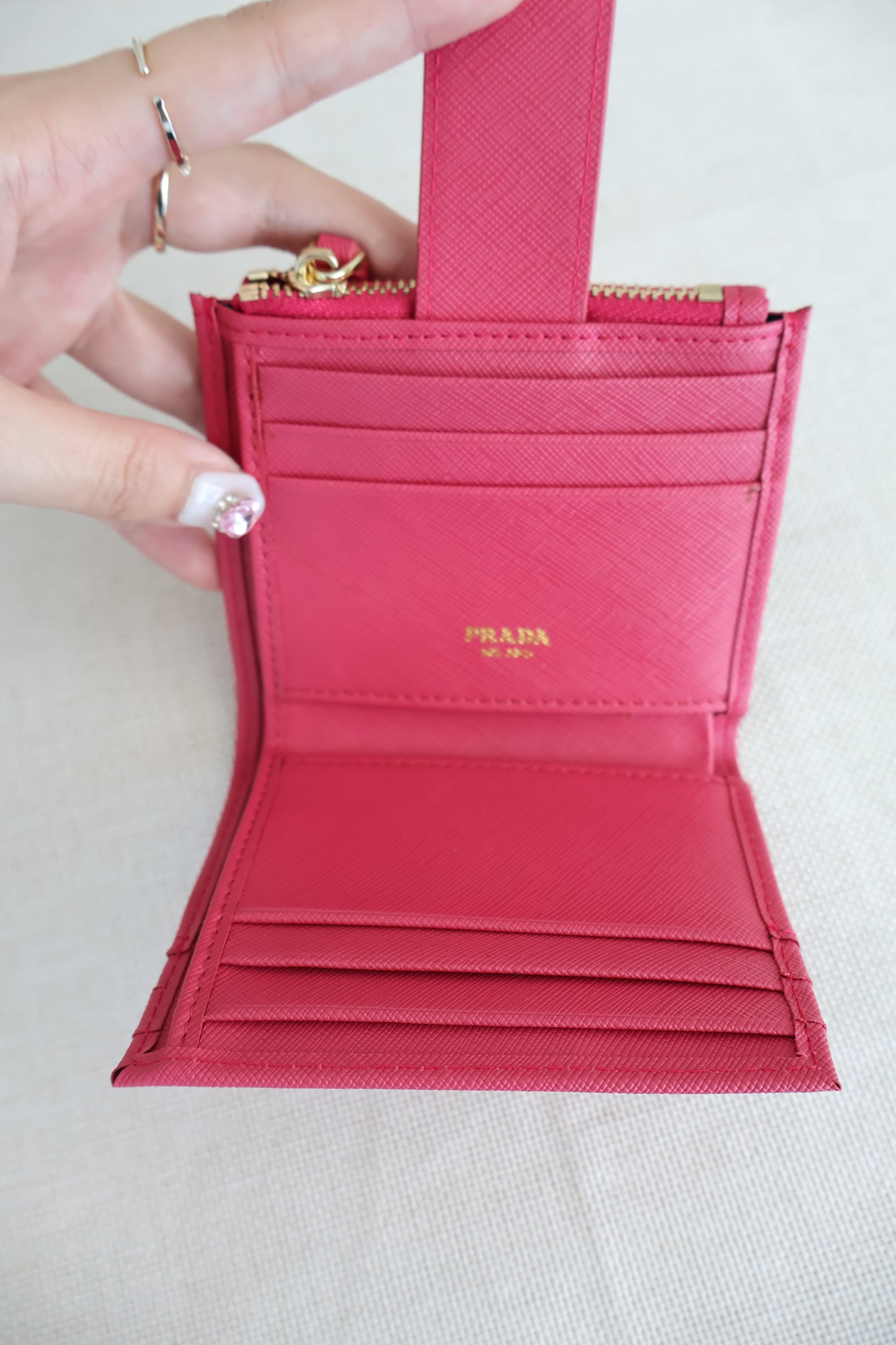 Prada Small Saffiano Wallet Pink (Whatsapp for Price & Grade)