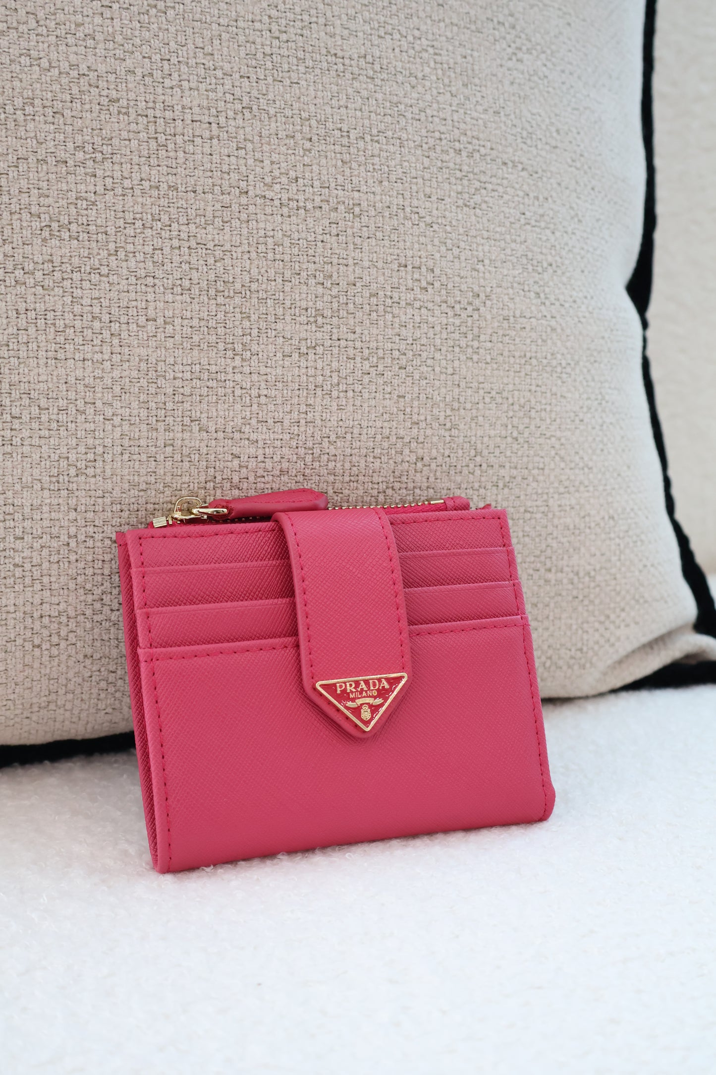 Prada Small Saffiano Wallet Pink (Whatsapp for Price & Grade)