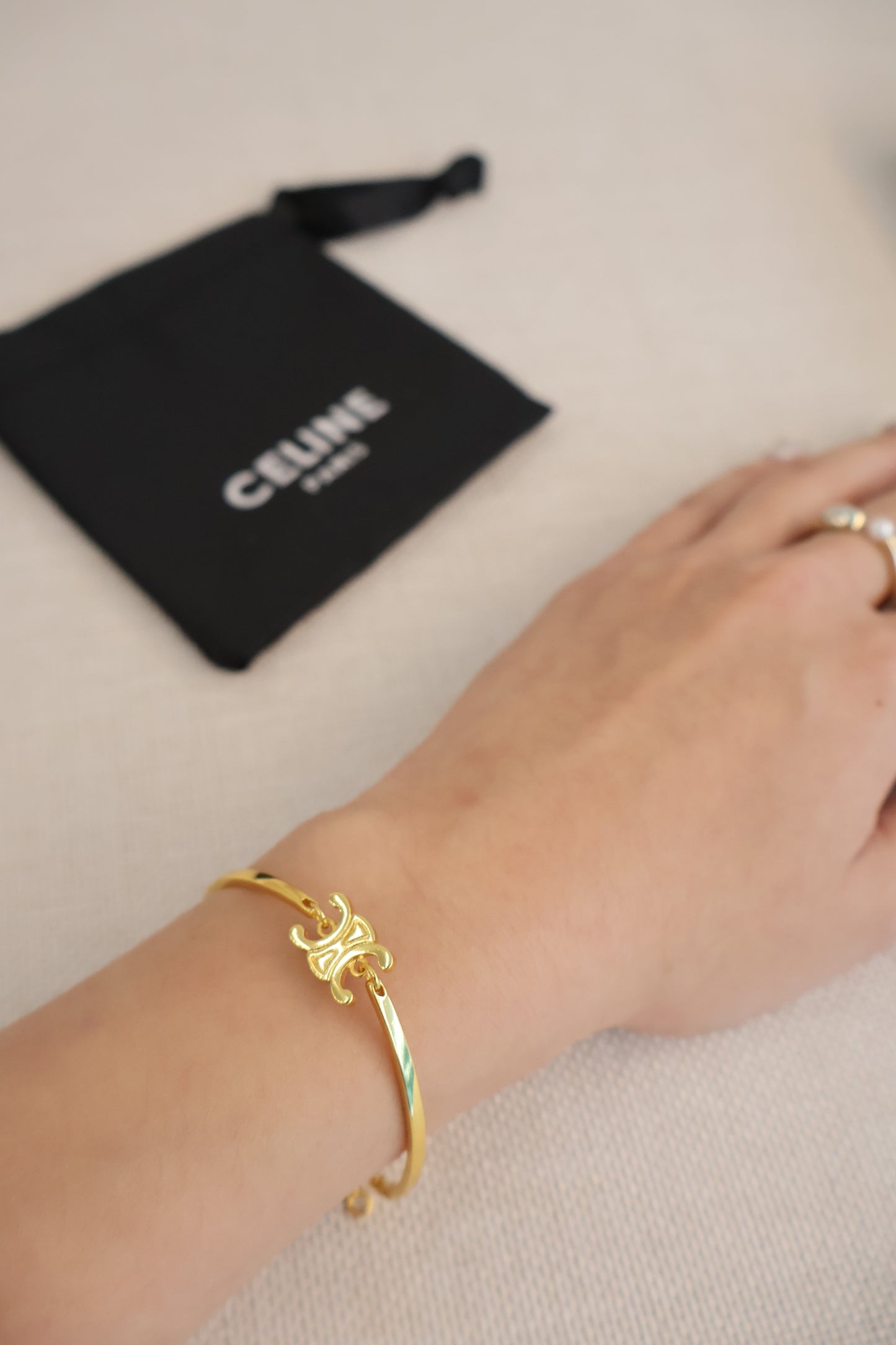 Celine Triomphe Articulated Bracelet Gold (Whatsapp for Price & Grade)