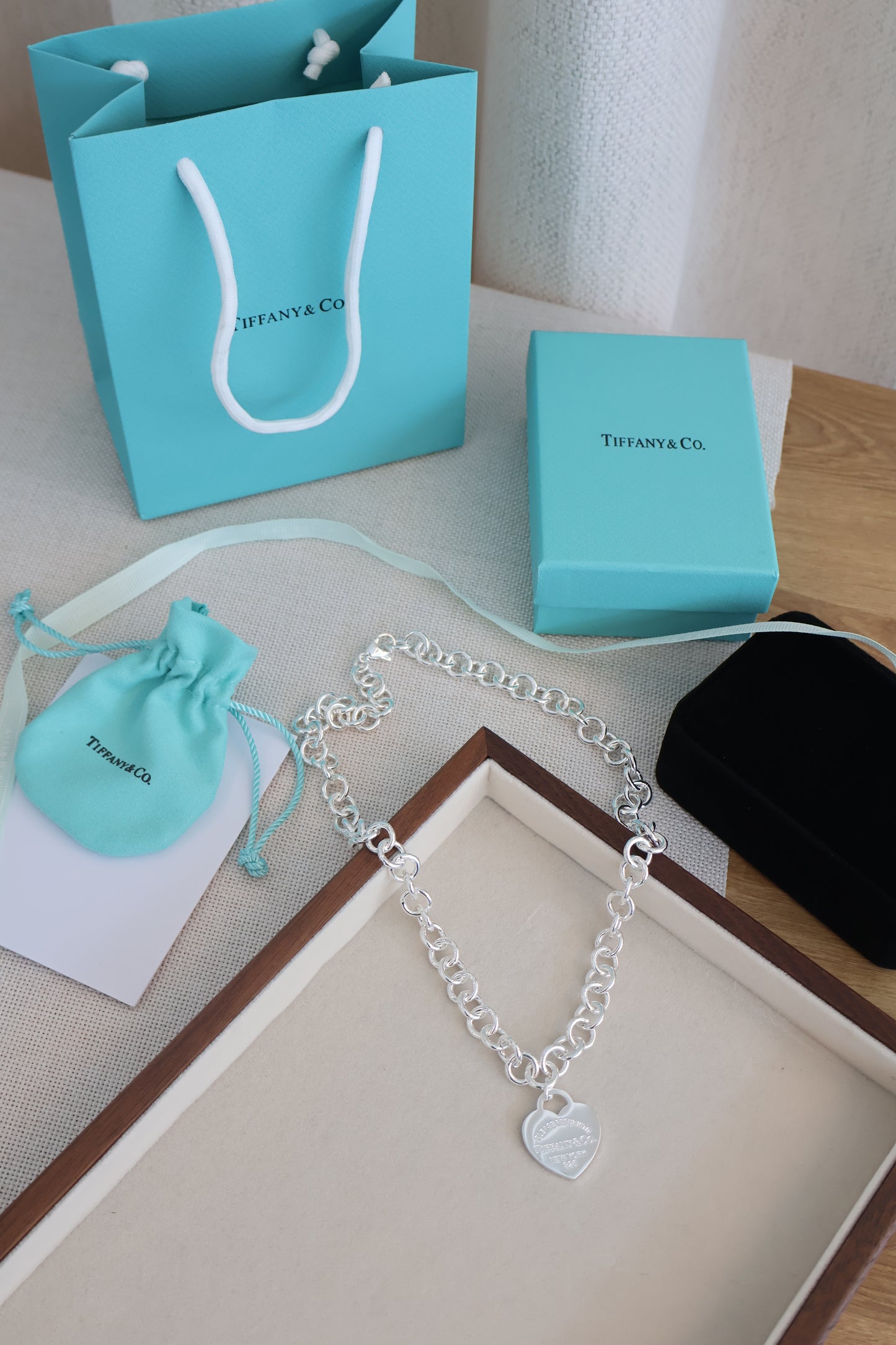 Tiffany & Co Heart Tag Chain Link Necklace in Silver (Whatsapp for Price & Grade)