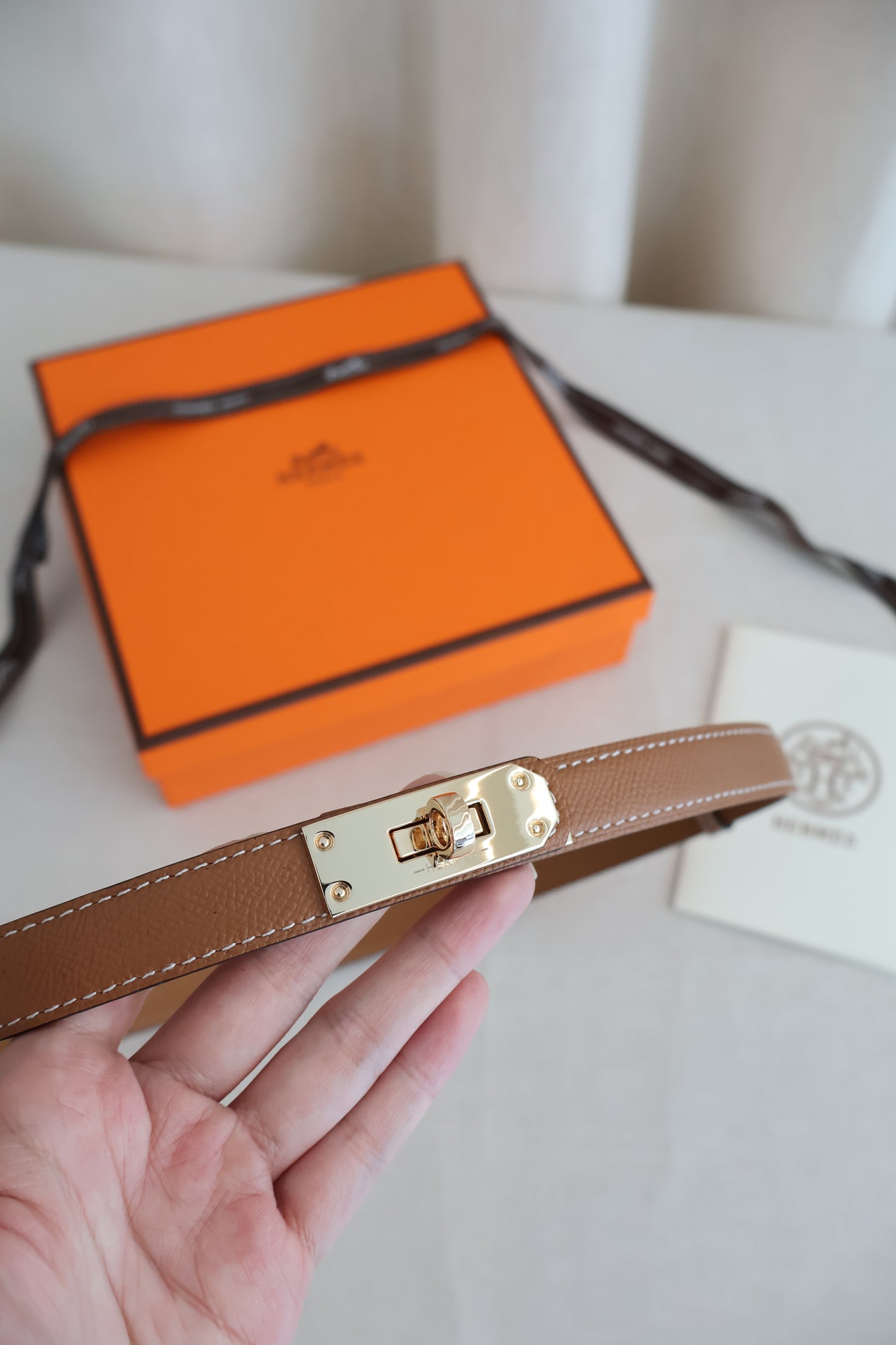 Hermes Kelly Belt Tan x Gold (Whatsapp for Price & Grade)