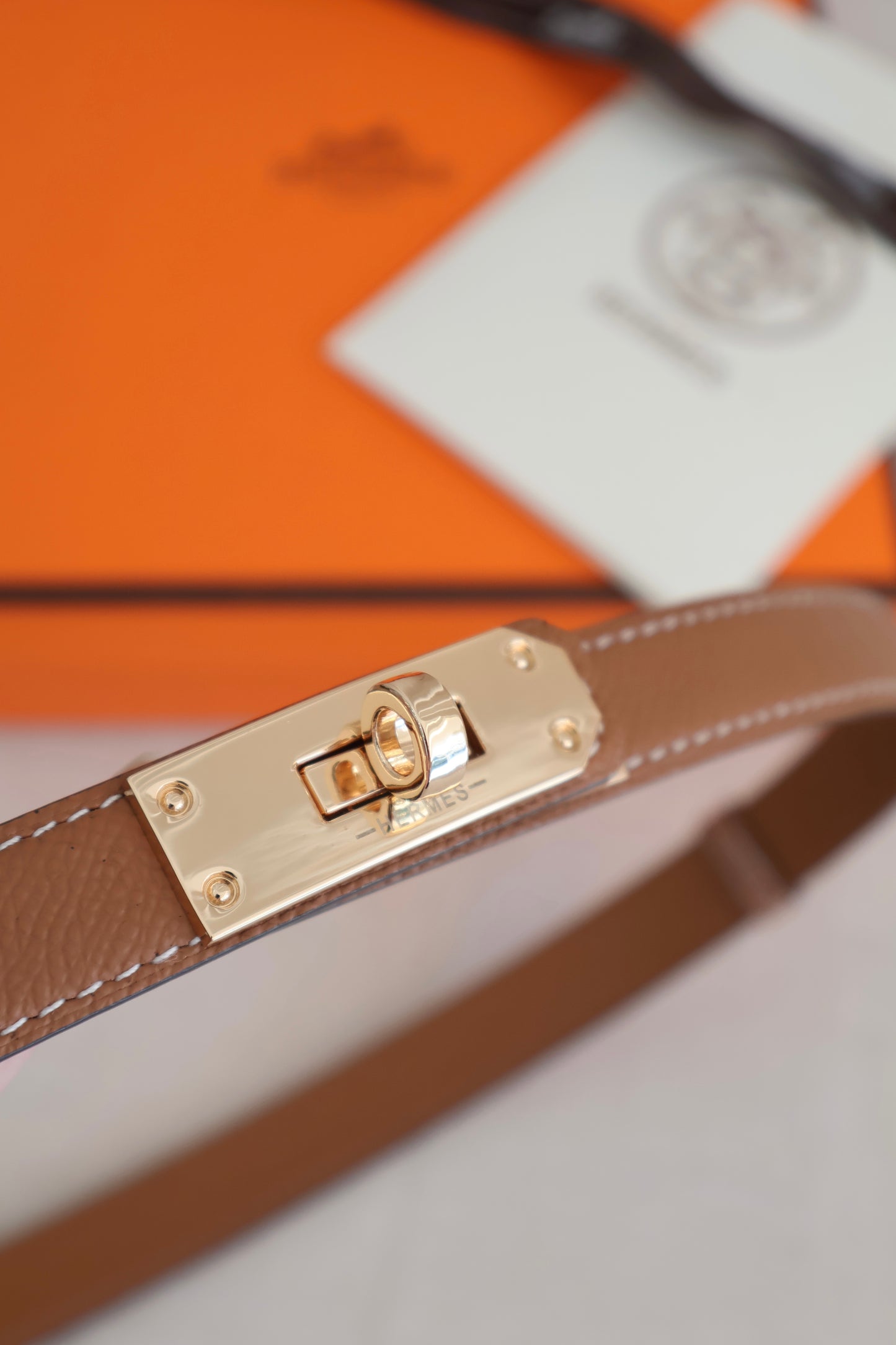 Hermes Kelly Belt Tan x Gold (Whatsapp for Price & Grade)