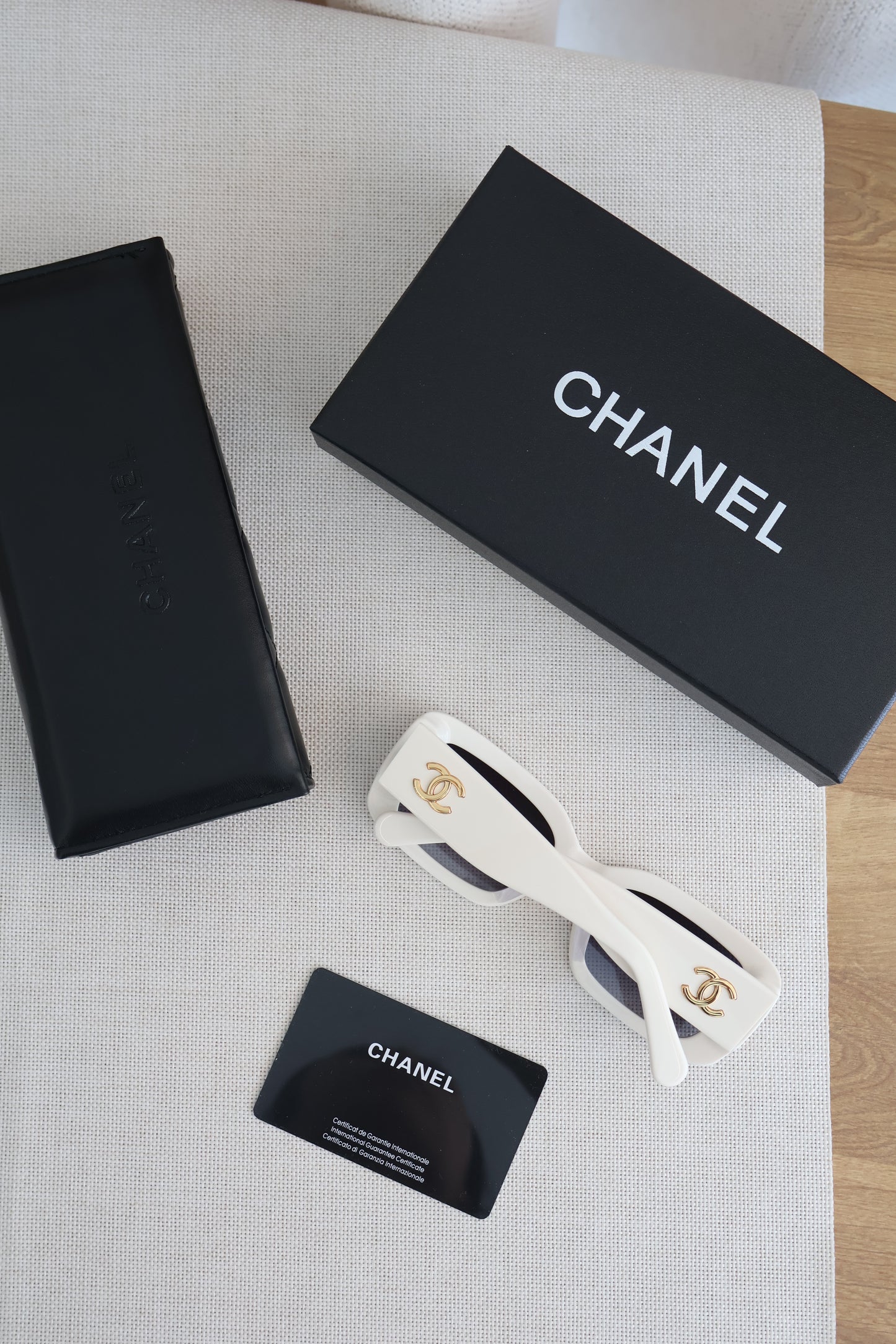 Chanel White Sunglasses (Whatsapp for Price & Grade)