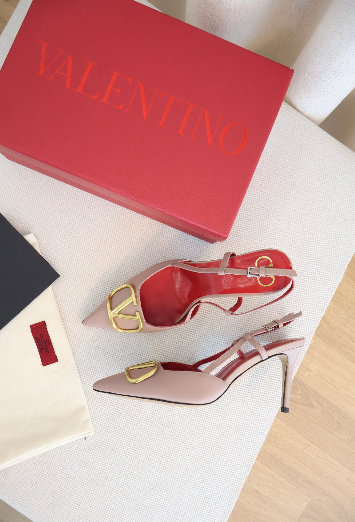 Valentino VLogo Heels Pinkish Nude (Whatsapp for Price & Grade)