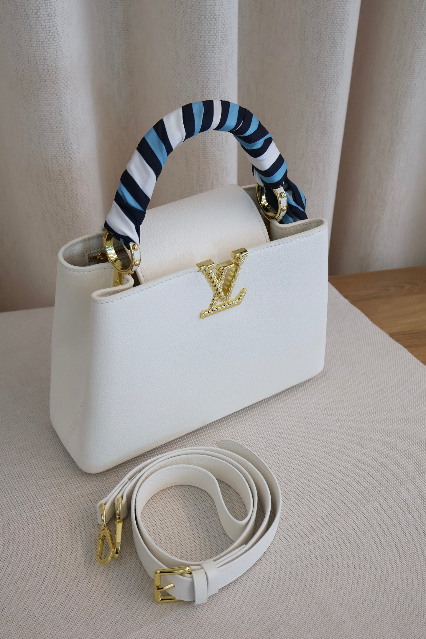 Louis Vuitton Capucines White (Whatsapp for Price & Grade)