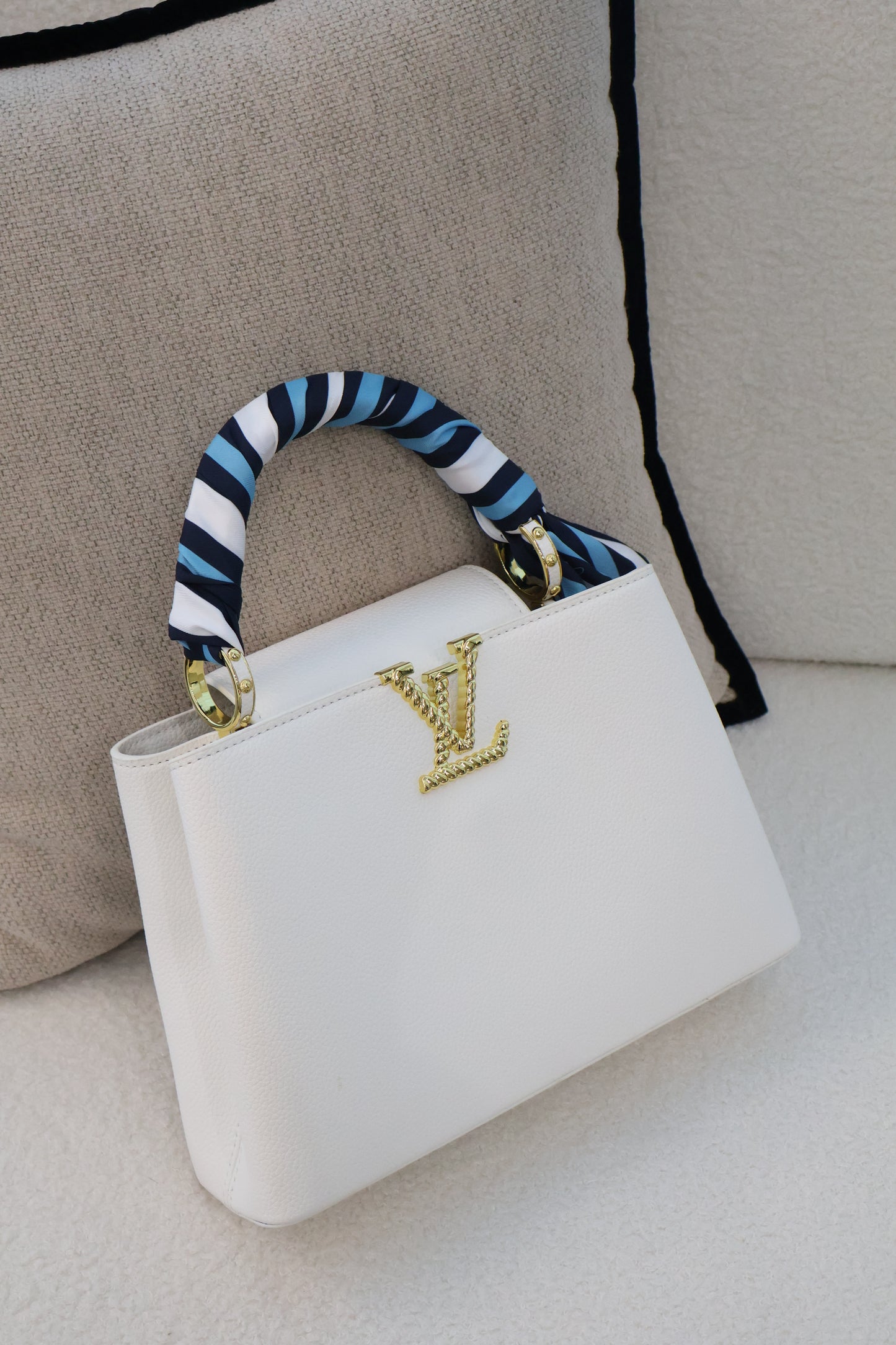 Louis Vuitton Capucines White (Whatsapp for Price & Grade)