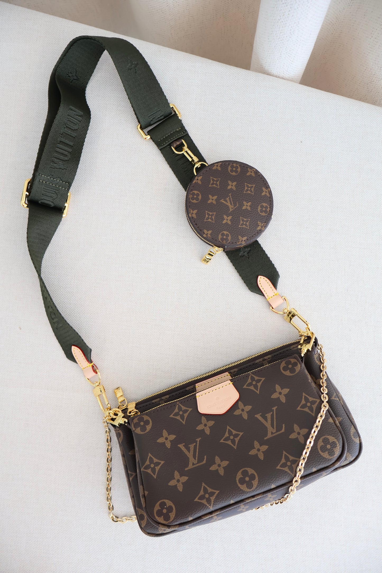 Louis Vuitton Multi Pochette Khaki Strap (Whatsapp for Price & Grade)