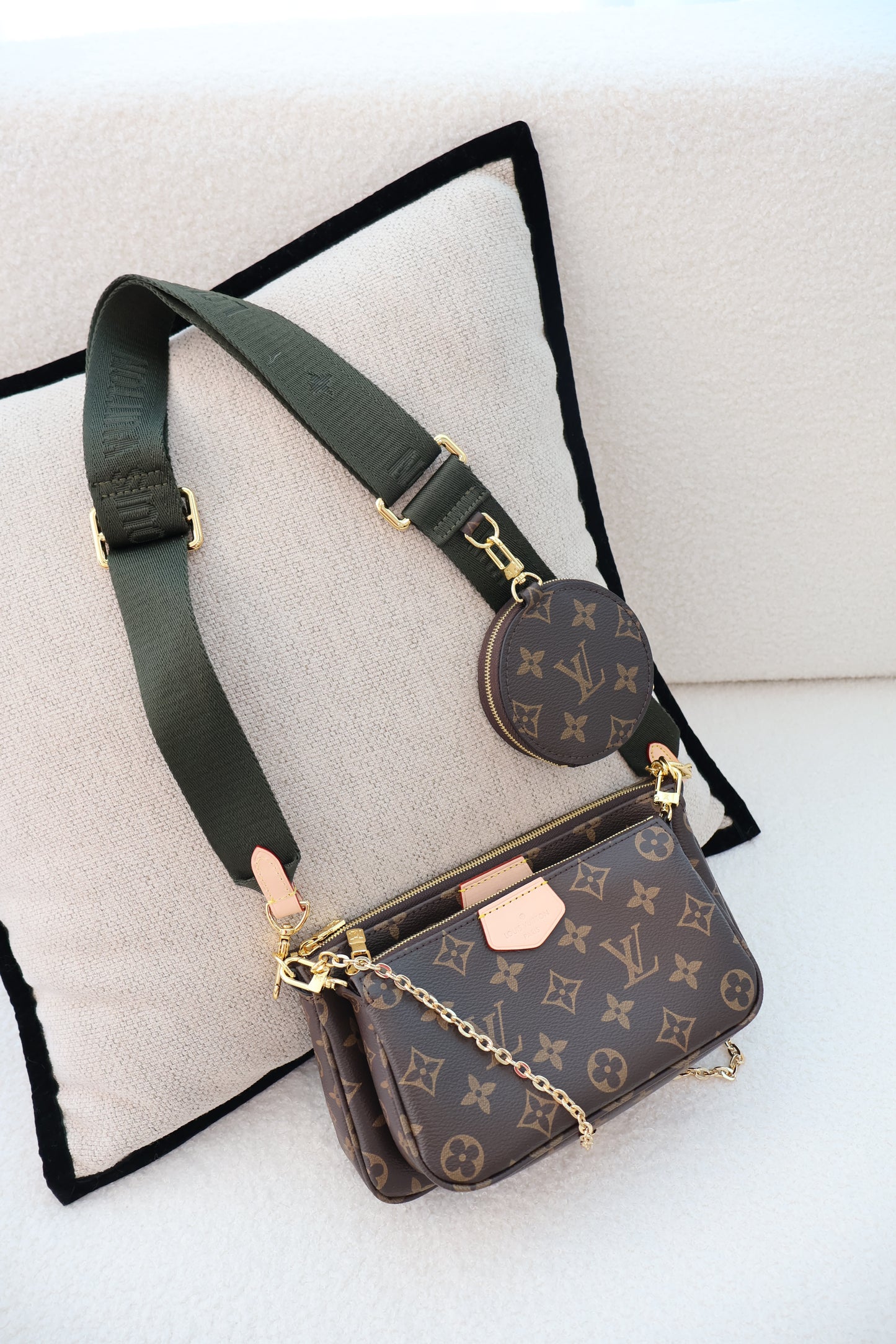 Louis Vuitton Multi Pochette Khaki Strap (Whatsapp for Price & Grade)