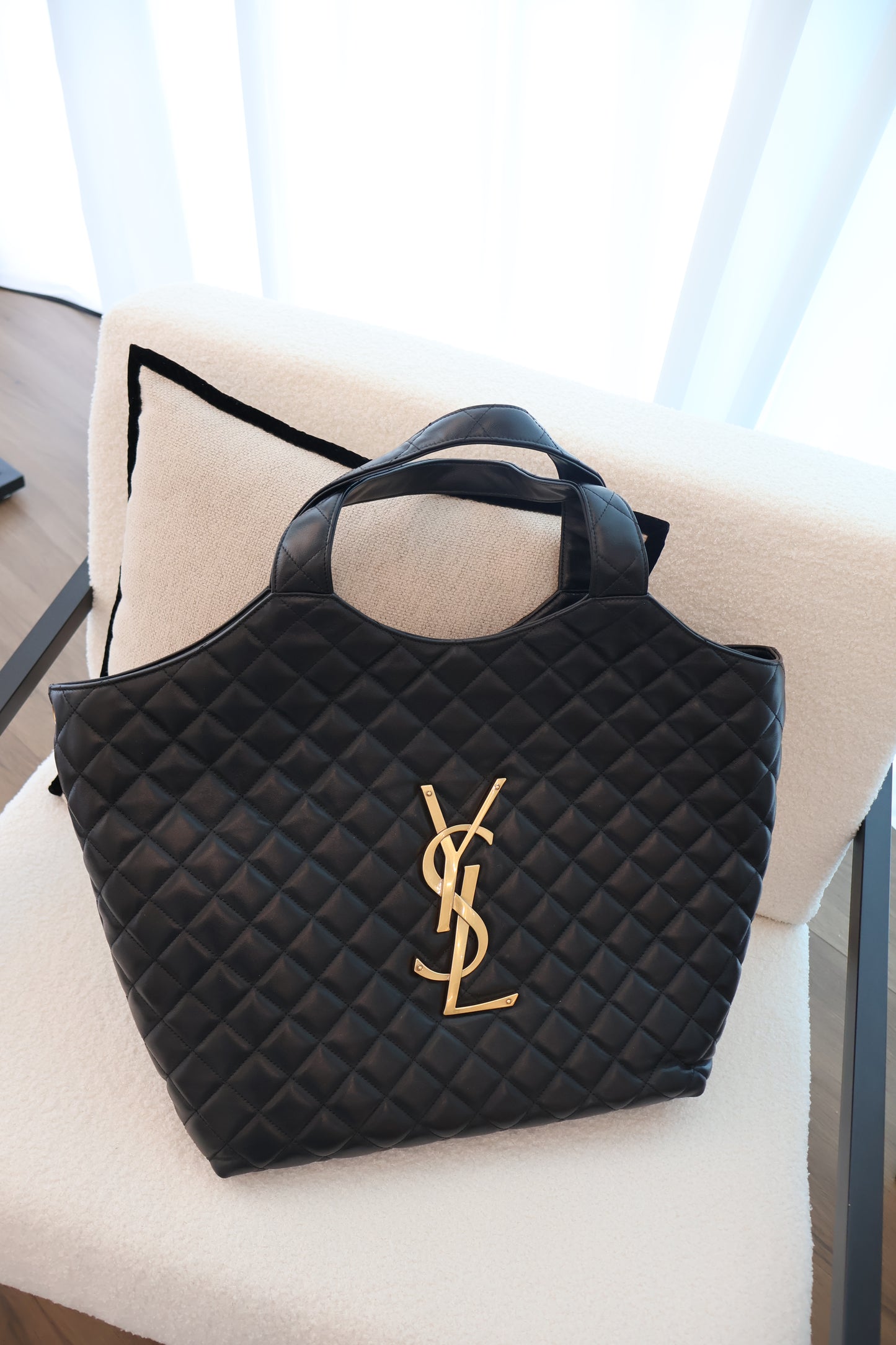 Yves Saint Laurent ICARE Shopping Bag Black (Whatsapp for Price & Grade)