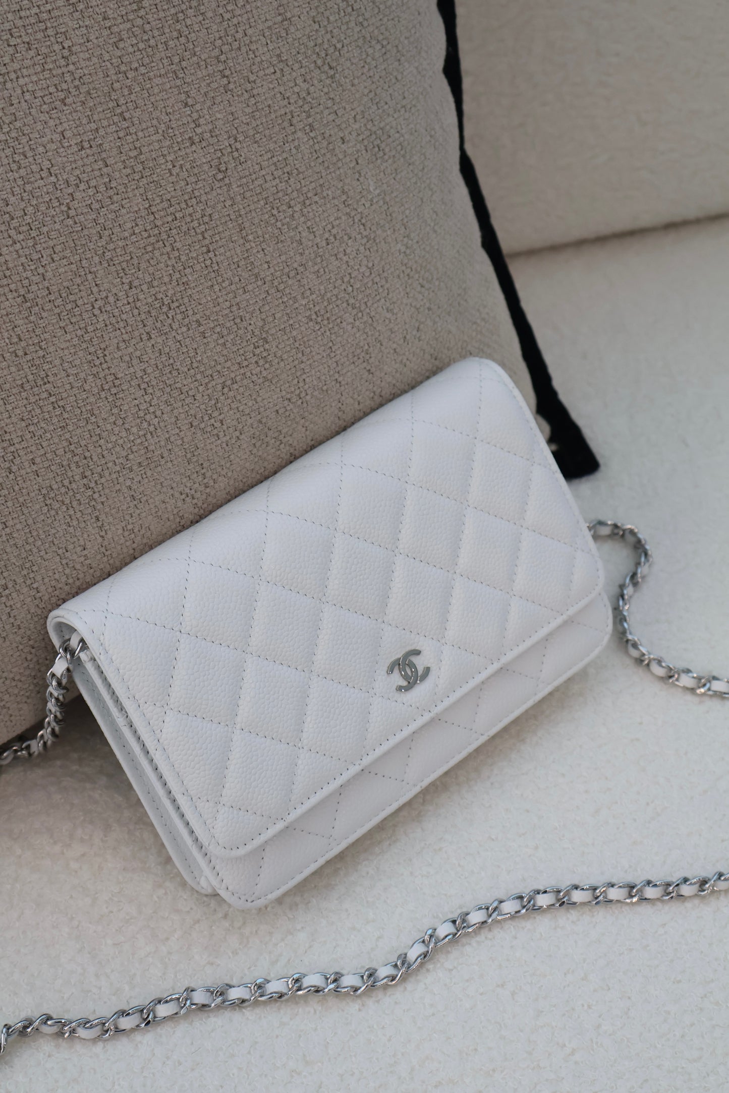 Chanel WOC White x Silver (Whatsapp for Price & Grade)