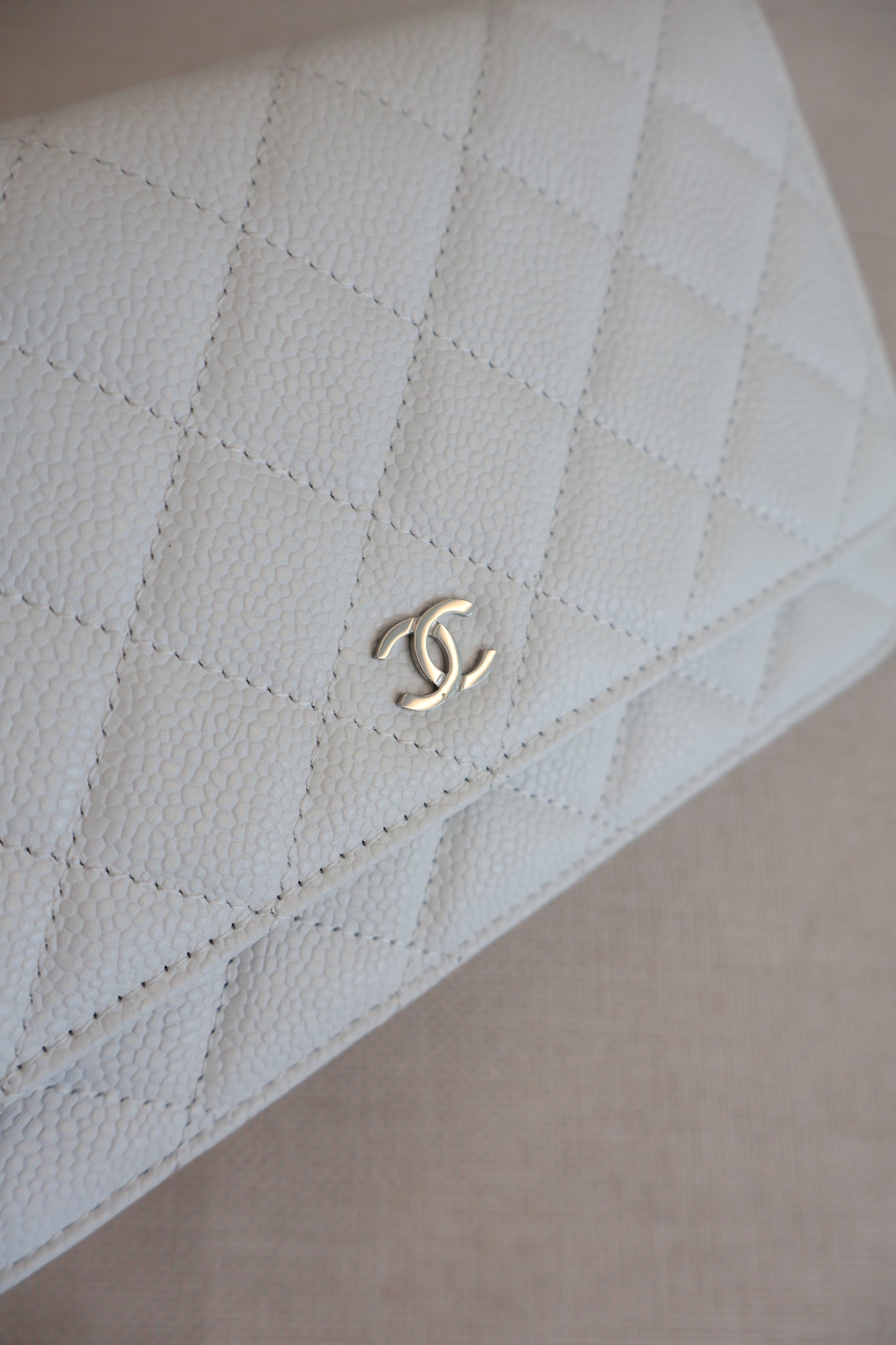 Chanel WOC White x Silver (Whatsapp for Price & Grade)