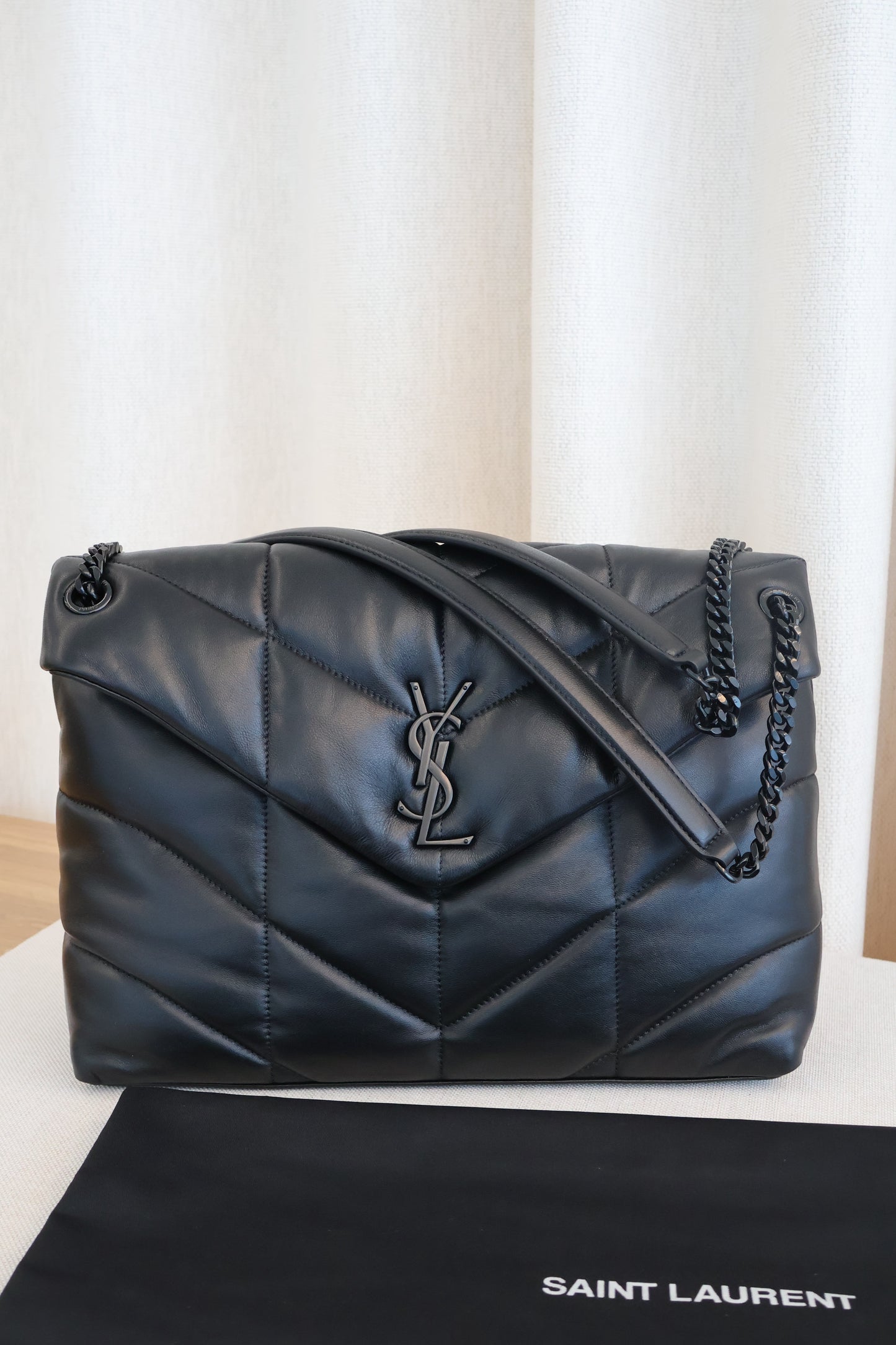 Yves Saint Laurent LouLou Puffer Medium in Nappa Leather Black (Whatsapp for Price & Grade)