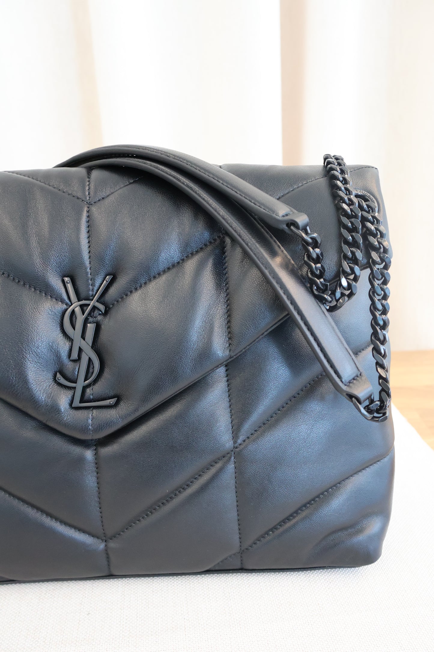 Yves Saint Laurent LouLou Puffer Medium in Nappa Leather Black (Whatsapp for Price & Grade)
