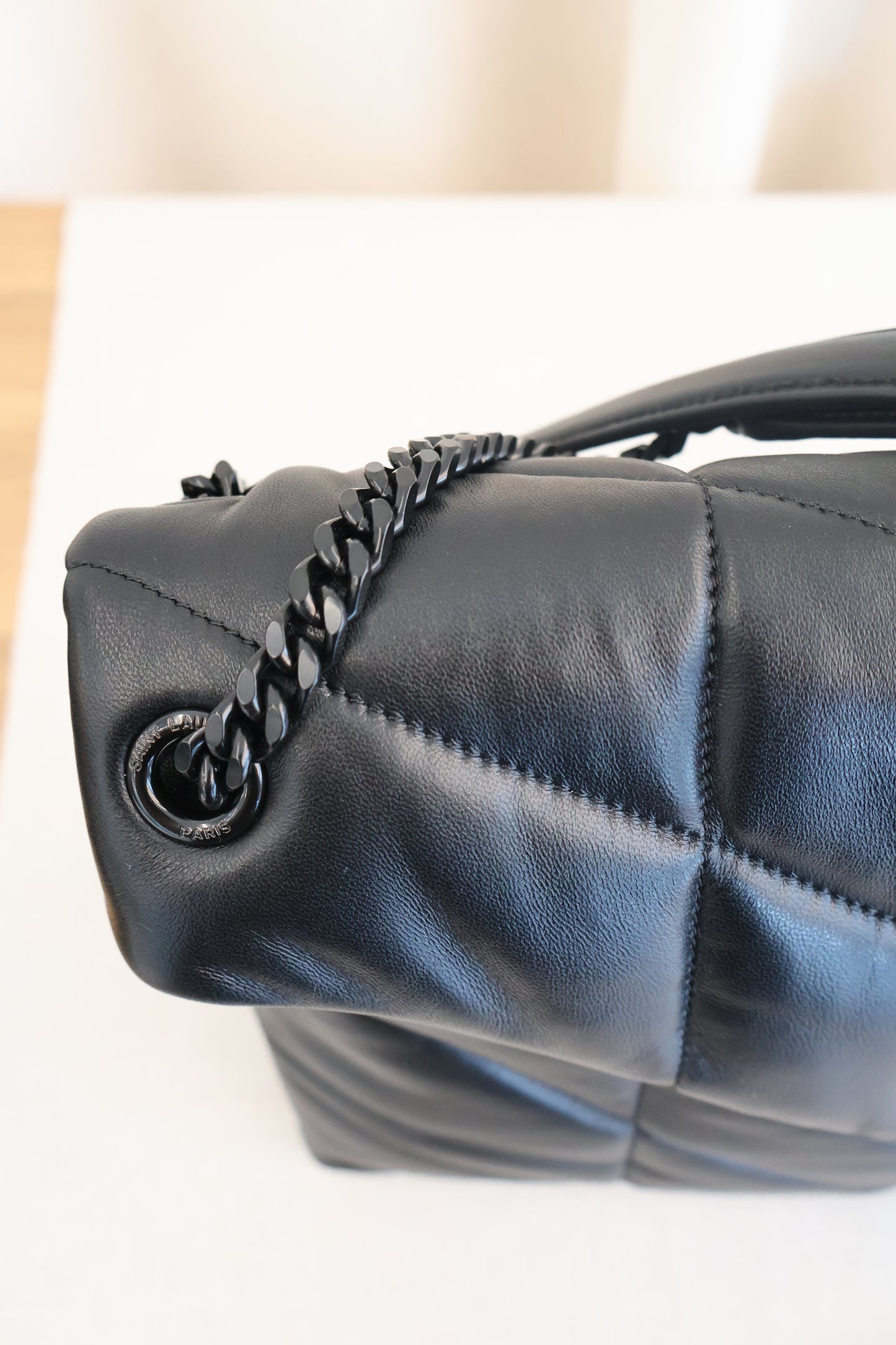 Yves Saint Laurent LouLou Puffer Medium in Nappa Leather Black (Whatsapp for Price & Grade)