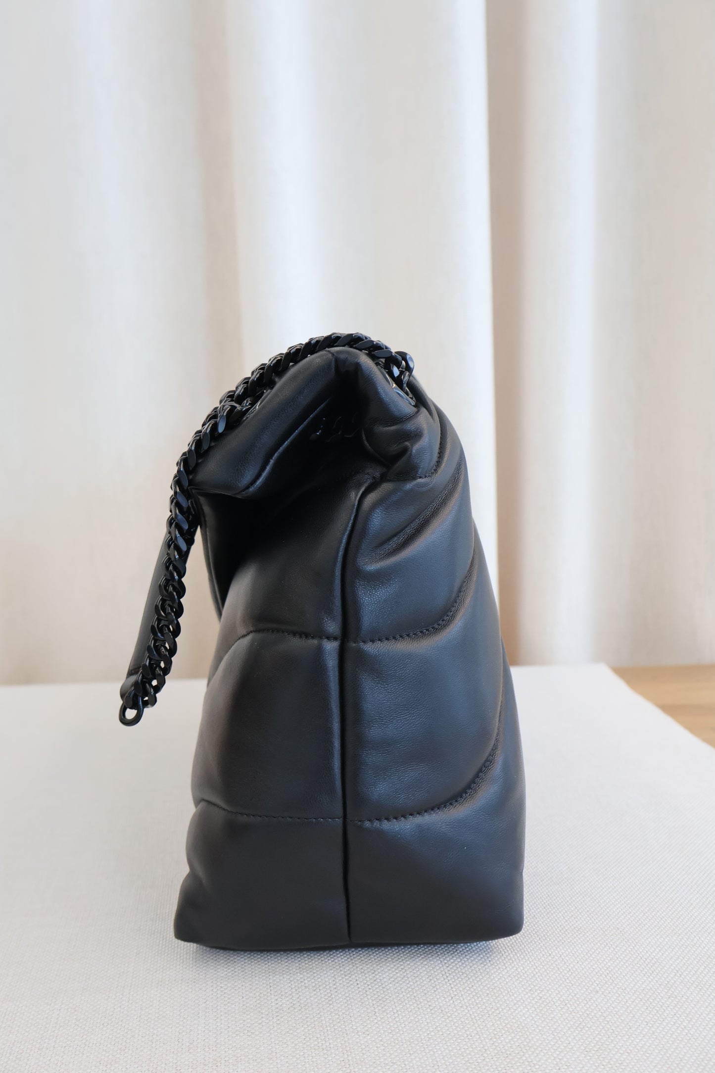 Yves Saint Laurent LouLou Puffer Medium in Nappa Leather Black (Whatsapp for Price & Grade)