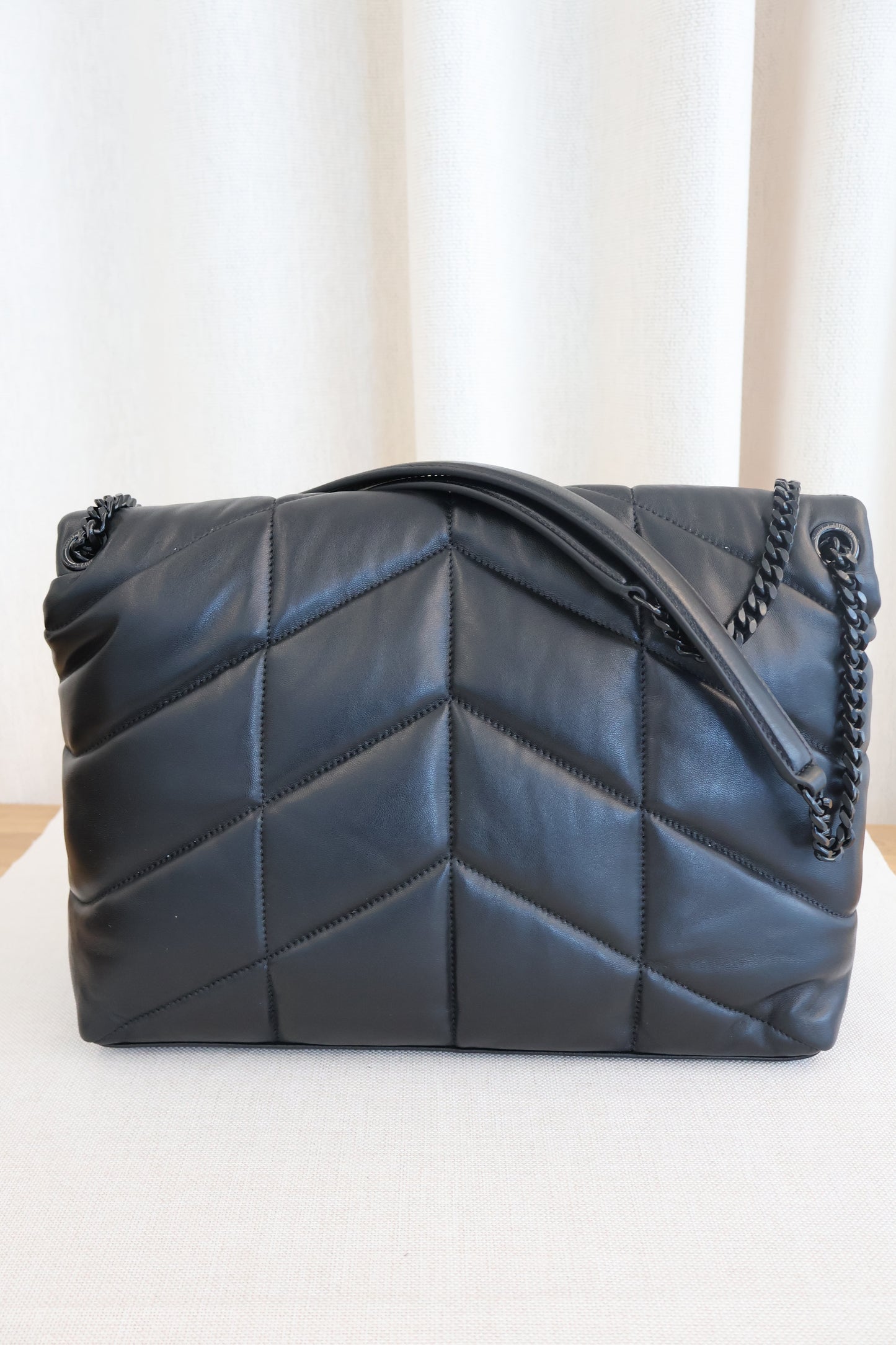 Yves Saint Laurent LouLou Puffer Medium in Nappa Leather Black (Whatsapp for Price & Grade)