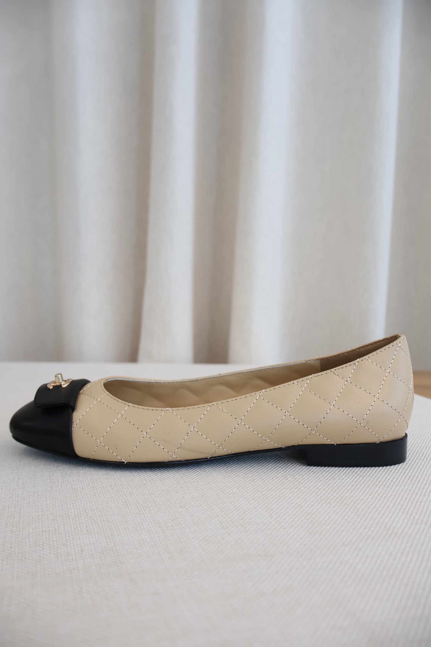 Chanel Flats Nude x Black (Whatsapp for Price & Grade)