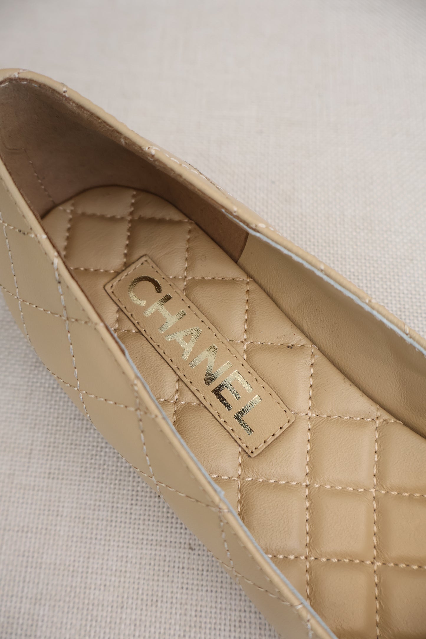 Chanel Flats Nude x Black (Whatsapp for Price & Grade)