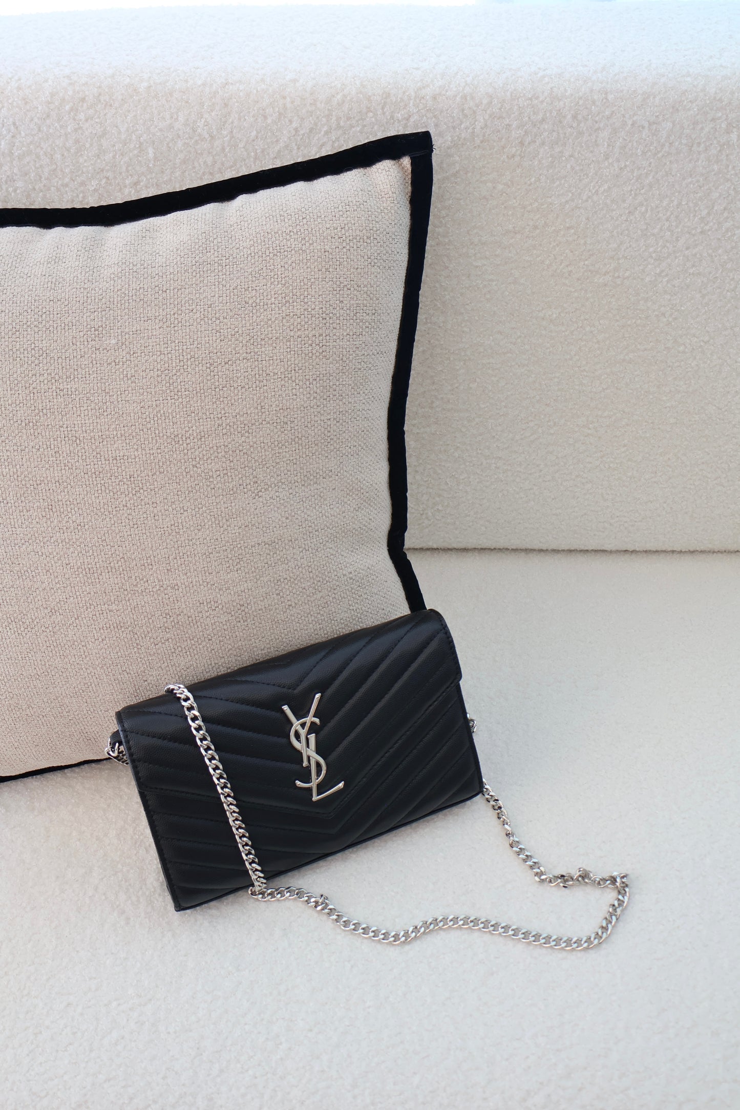 Yves Saint Laurent WOC Classic Cassandre Chain Wallet in Grain De Poudre (Whatsapp for Price & Grade)