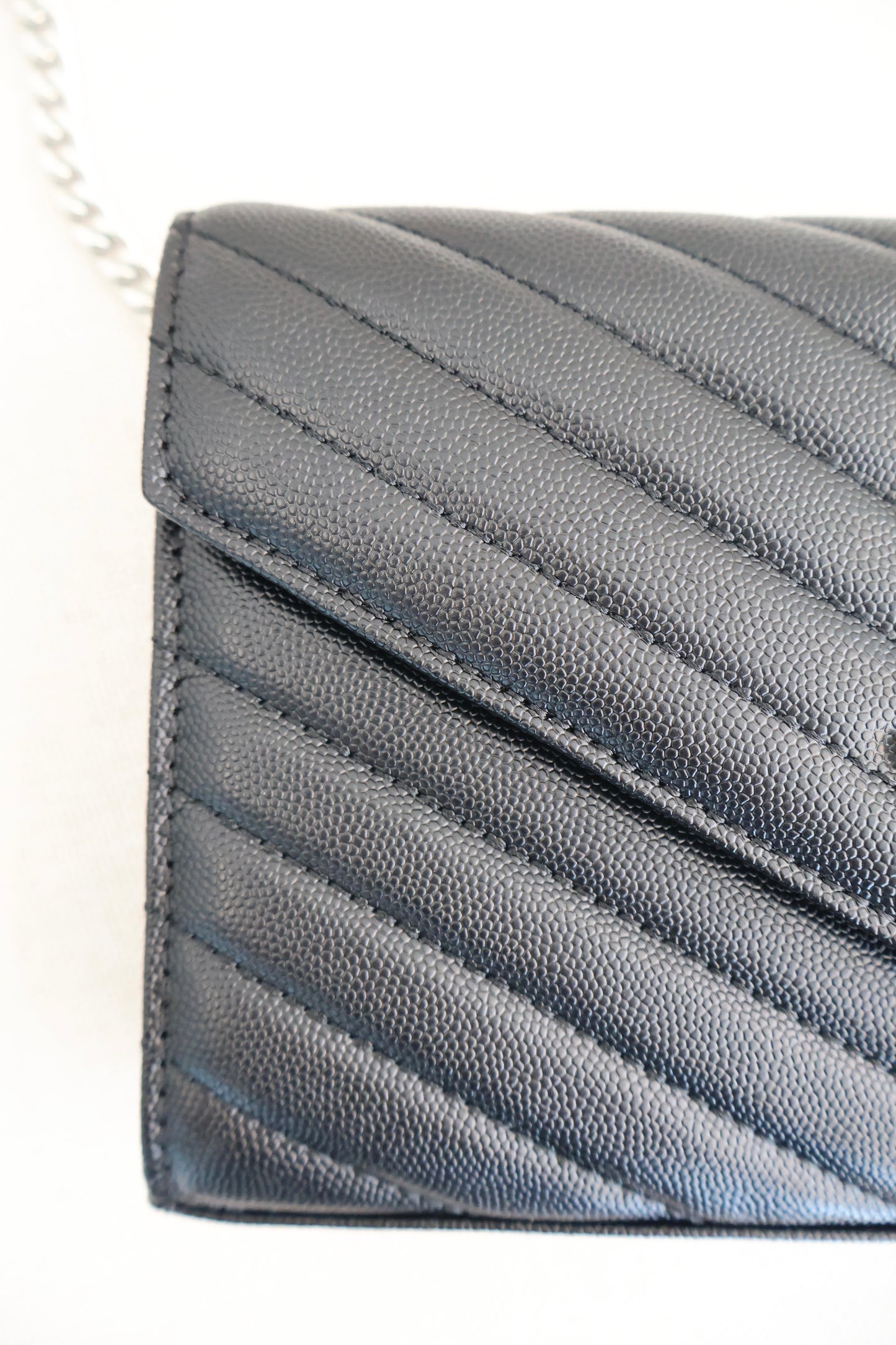 Yves Saint Laurent WOC Classic Cassandre Chain Wallet in Grain De Poudre (Whatsapp for Price & Grade)