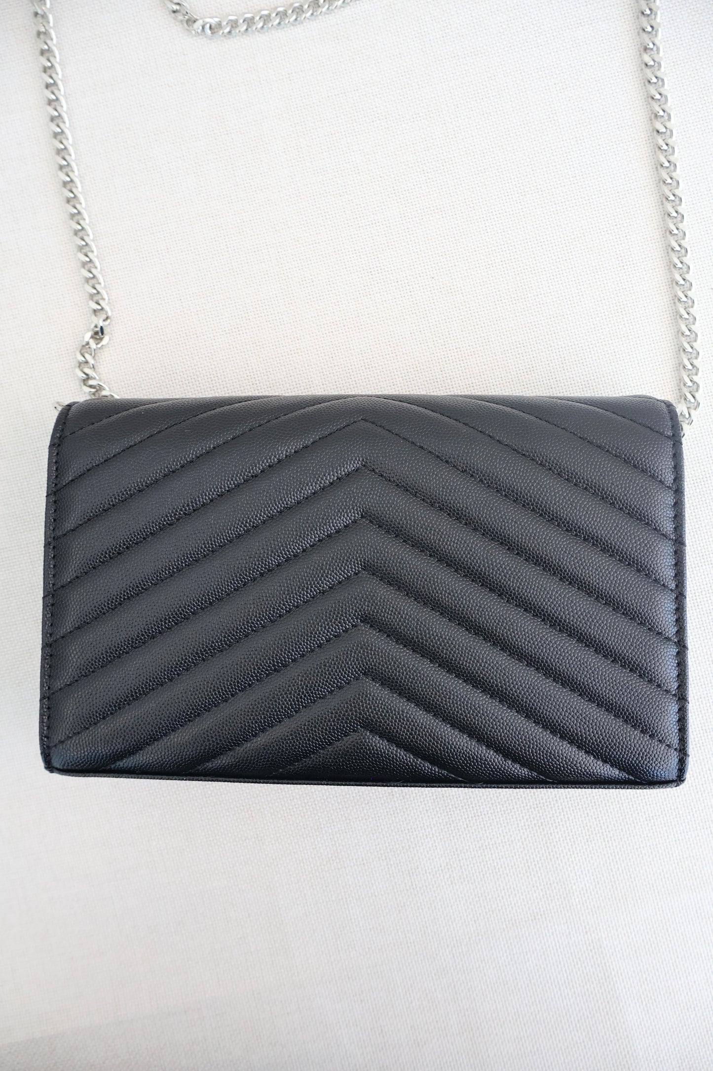 Yves Saint Laurent WOC Classic Cassandre Chain Wallet in Grain De Poudre (Whatsapp for Price & Grade)