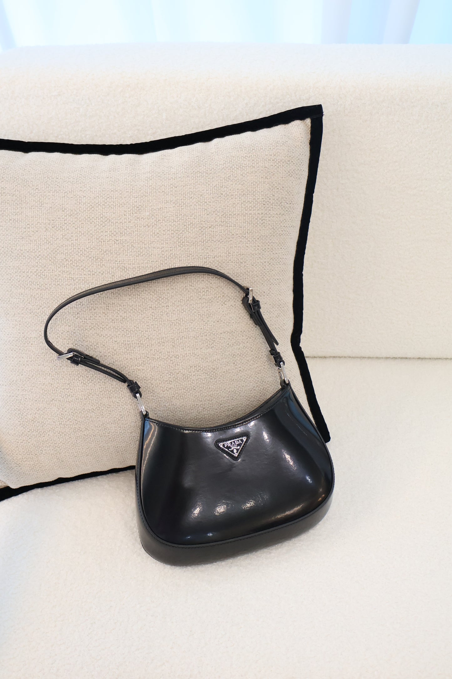 Prada Cleo Patent Bag Black (Whatsapp for Price & Grade)