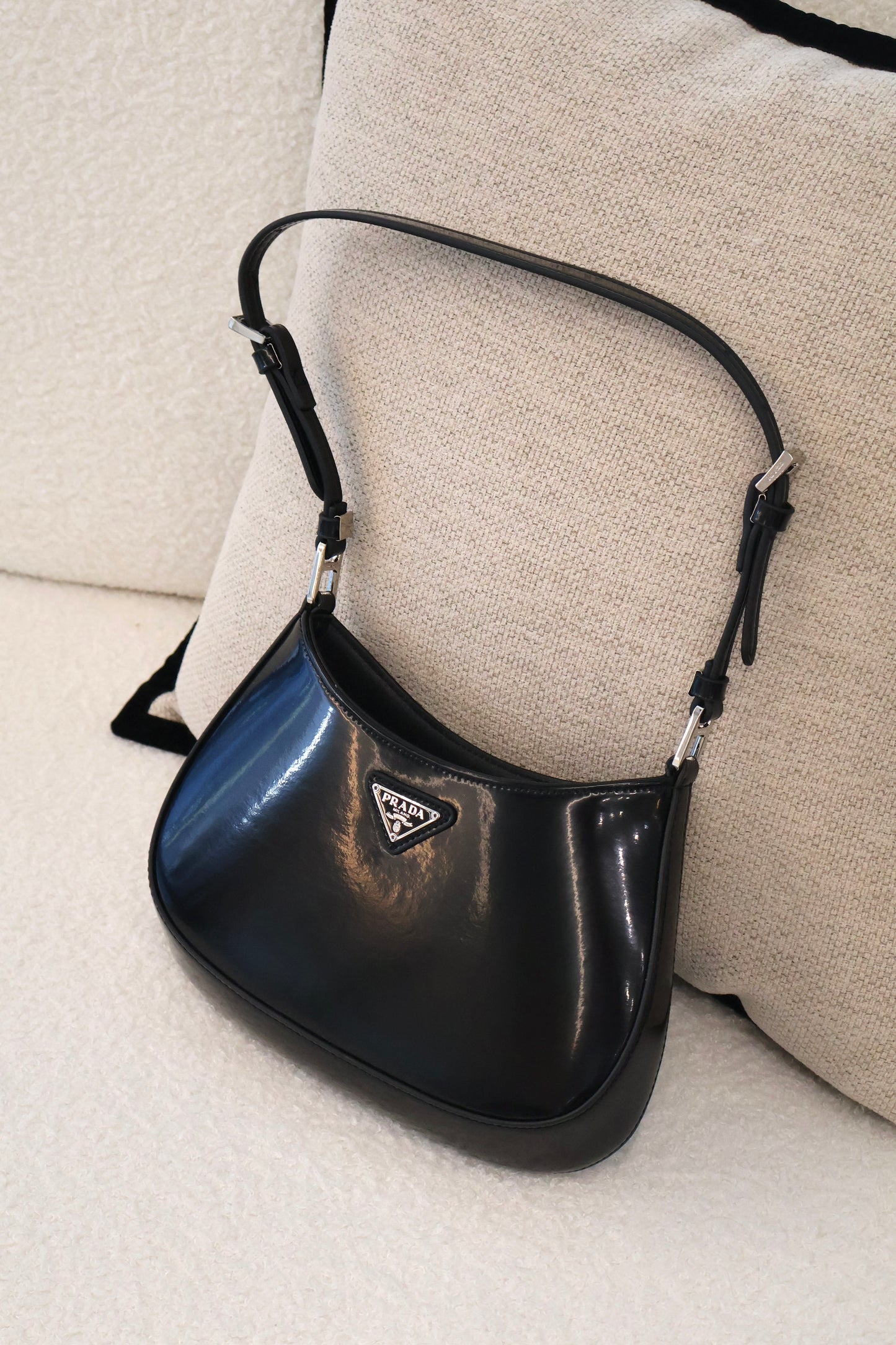 Prada Cleo Patent Bag Black (Whatsapp for Price & Grade)