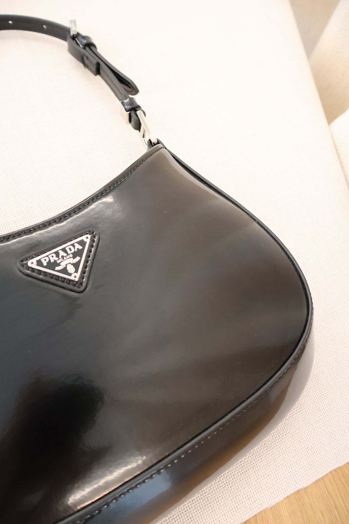 Prada Cleo Patent Bag Black (Whatsapp for Price & Grade)