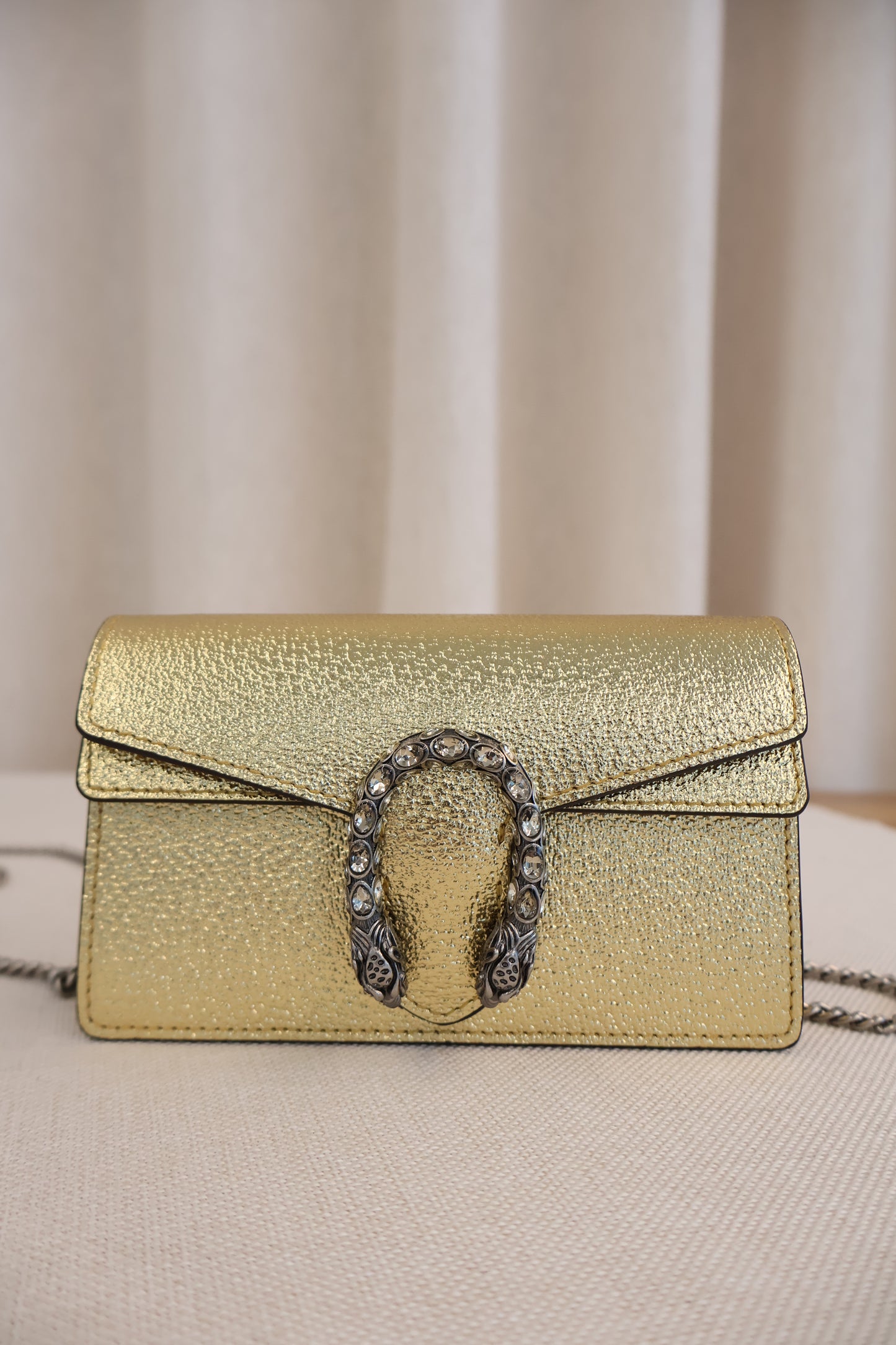 Gucci Dionysus Super Mini Metallic Leather Shoulder Bag (Whatsapp for Price & Grade)