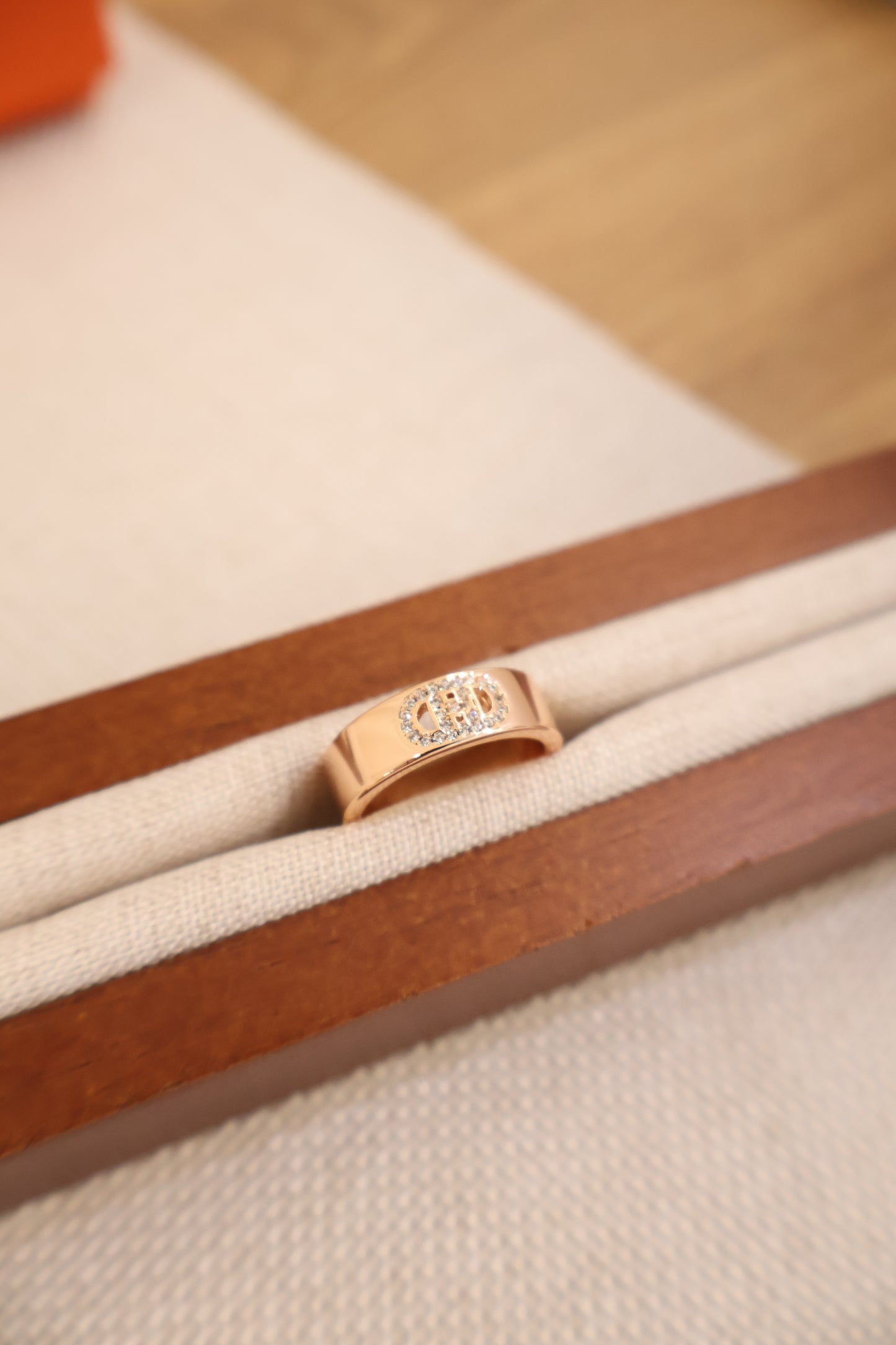 Hermes Ring Rose Gold Diamond D'Ancre Ring (Whatsapp for Price & Grade)