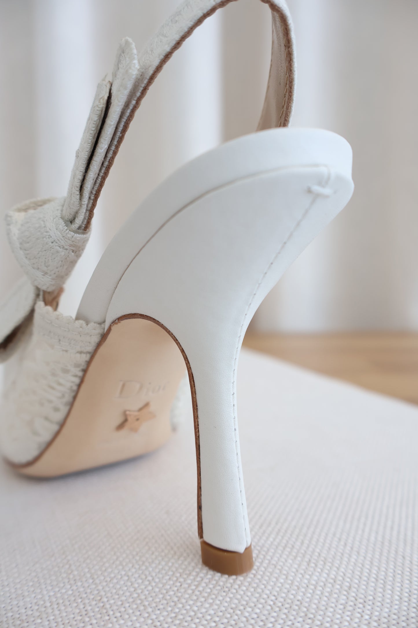 Dior J'adior Slingback Pump White Lace Heels (Whatsapp for Price & Grade)