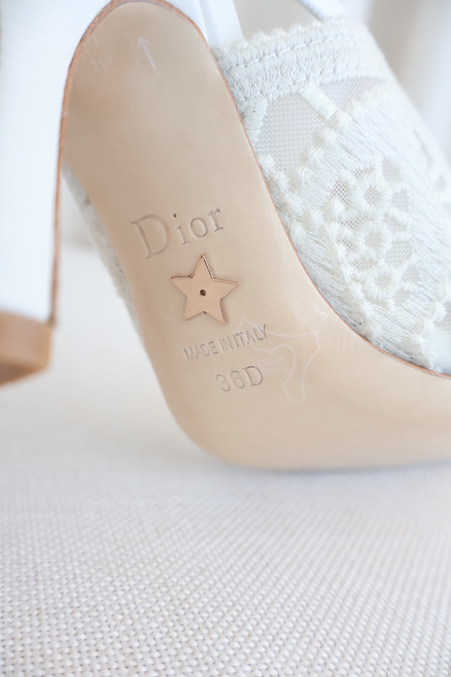 Dior J'adior Slingback Pump White Lace Heels (Whatsapp for Price & Grade)