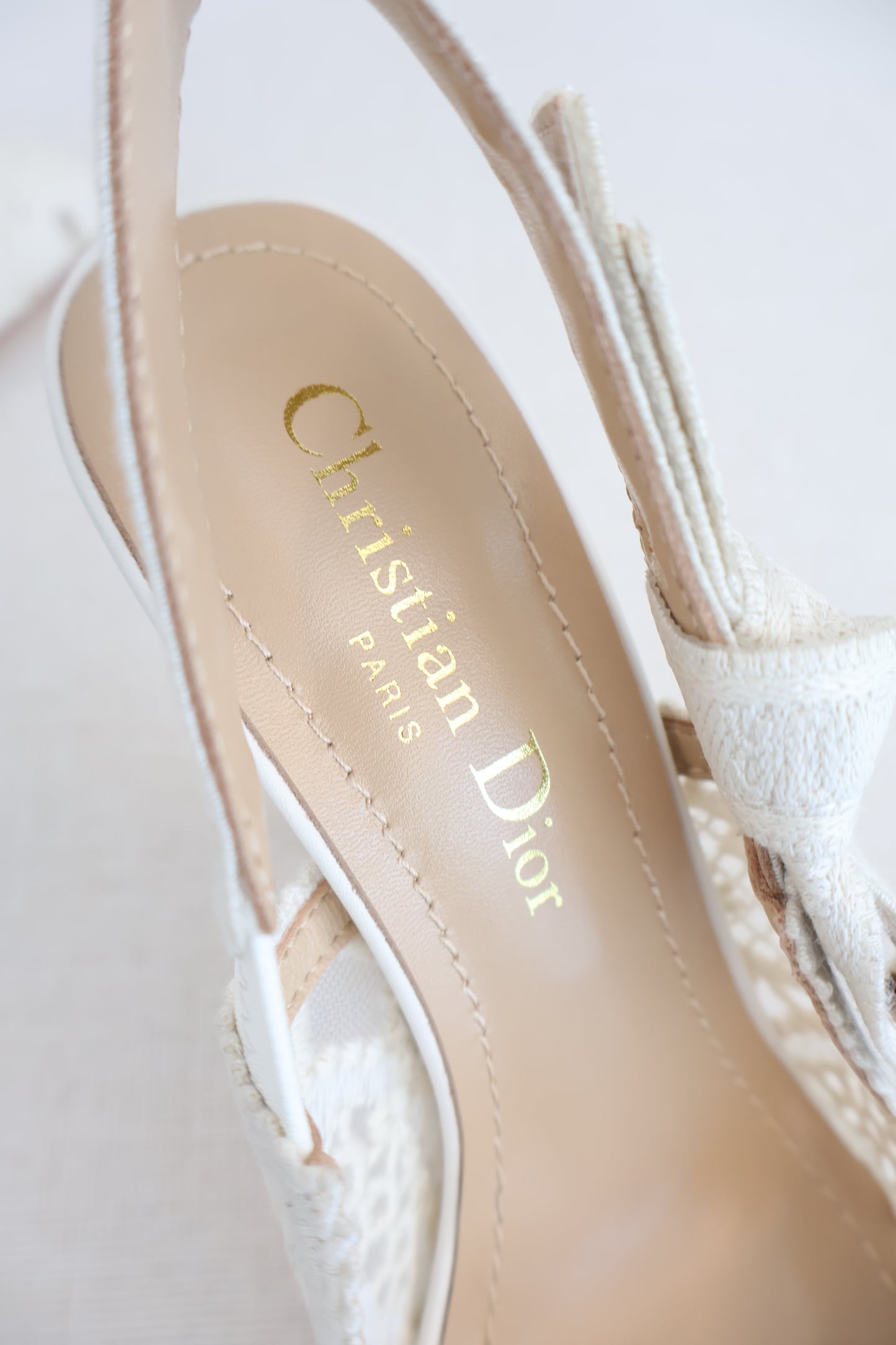 Dior J'adior Slingback Pump White Lace Heels (Whatsapp for Price & Grade)