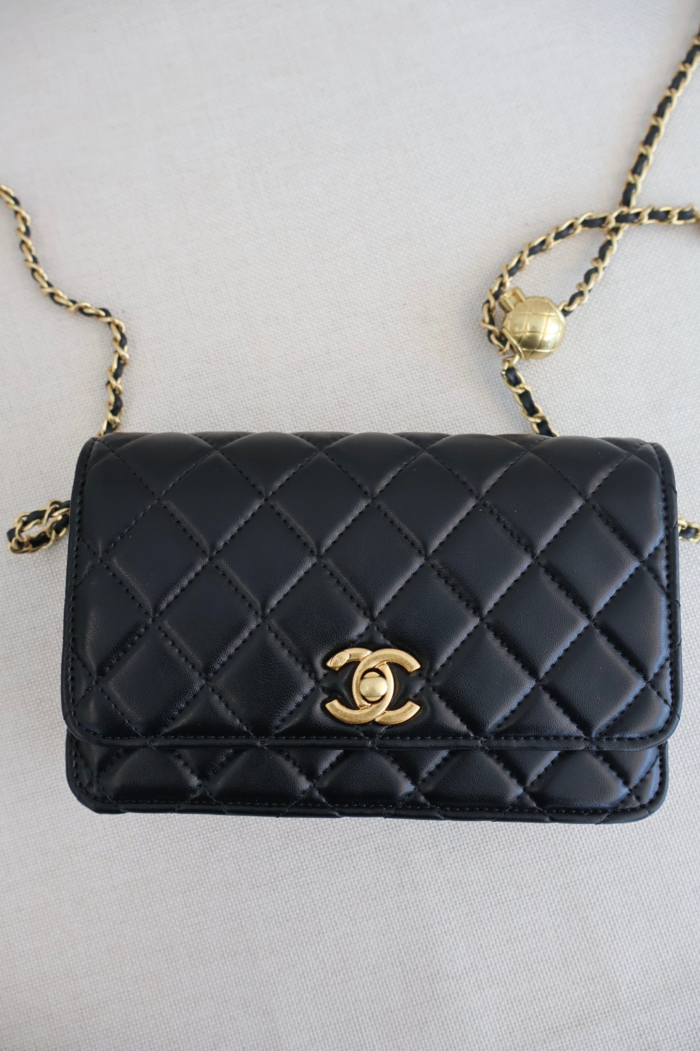 Chanel WOC Black x Pearl Crush (Whatsapp for Price & Grade)