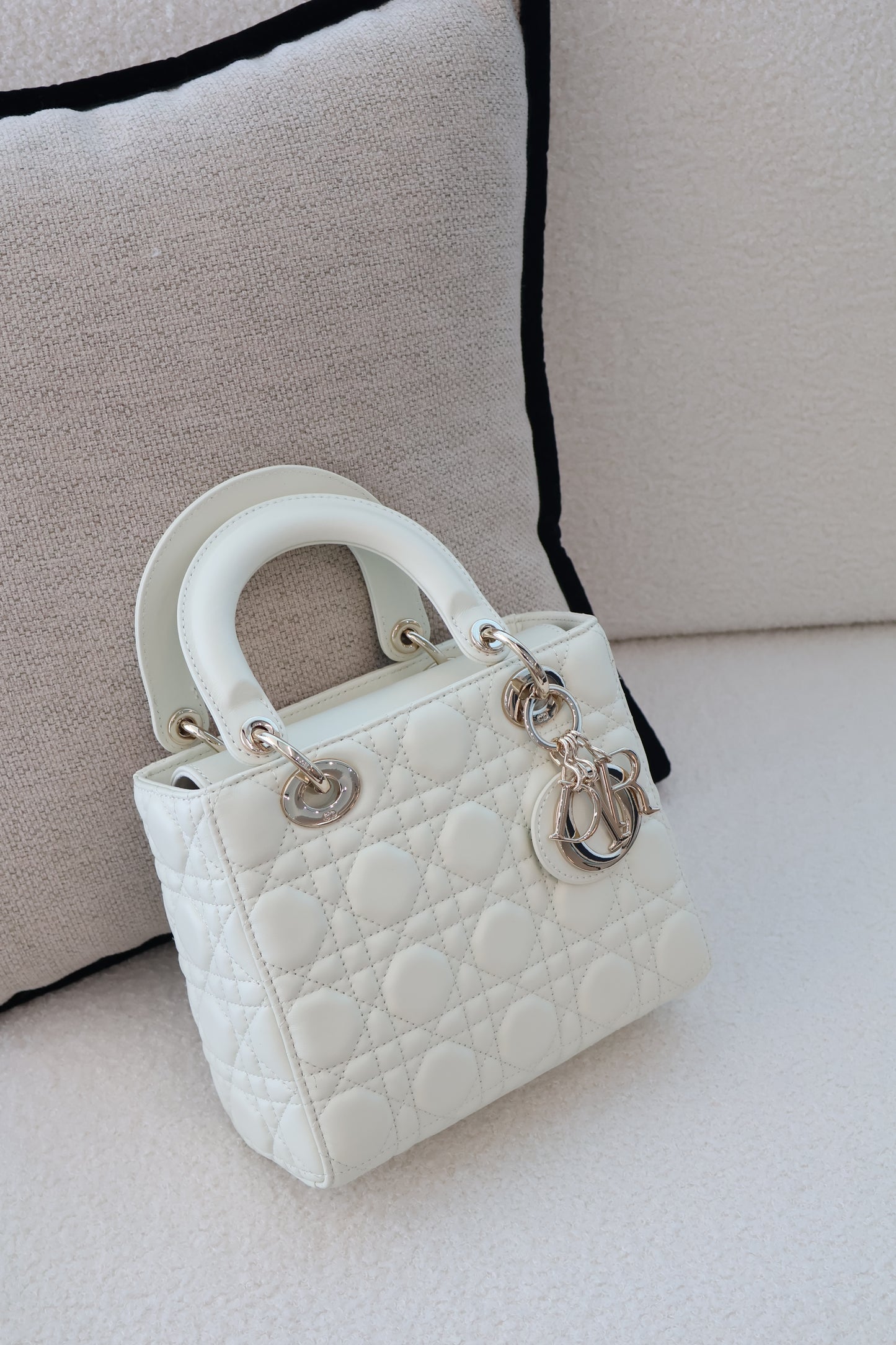 Dior Lady Dior White x Gold Hardware (Whatsapp for Price & Grade)