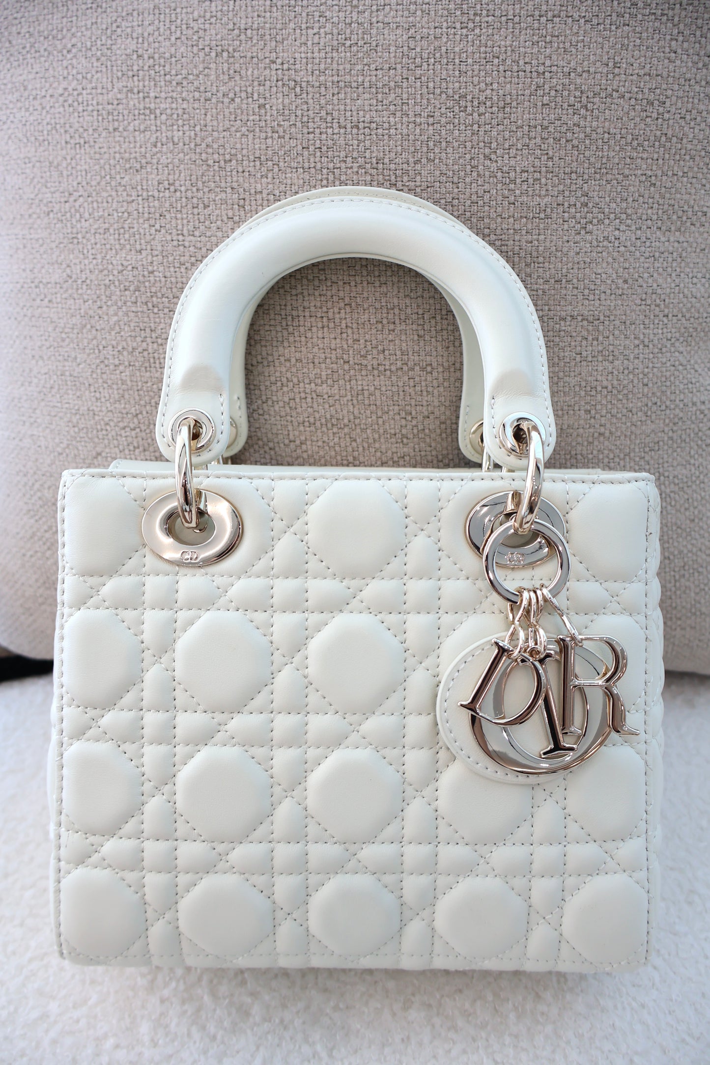 Dior Lady Dior White x Gold Hardware (Whatsapp for Price & Grade)