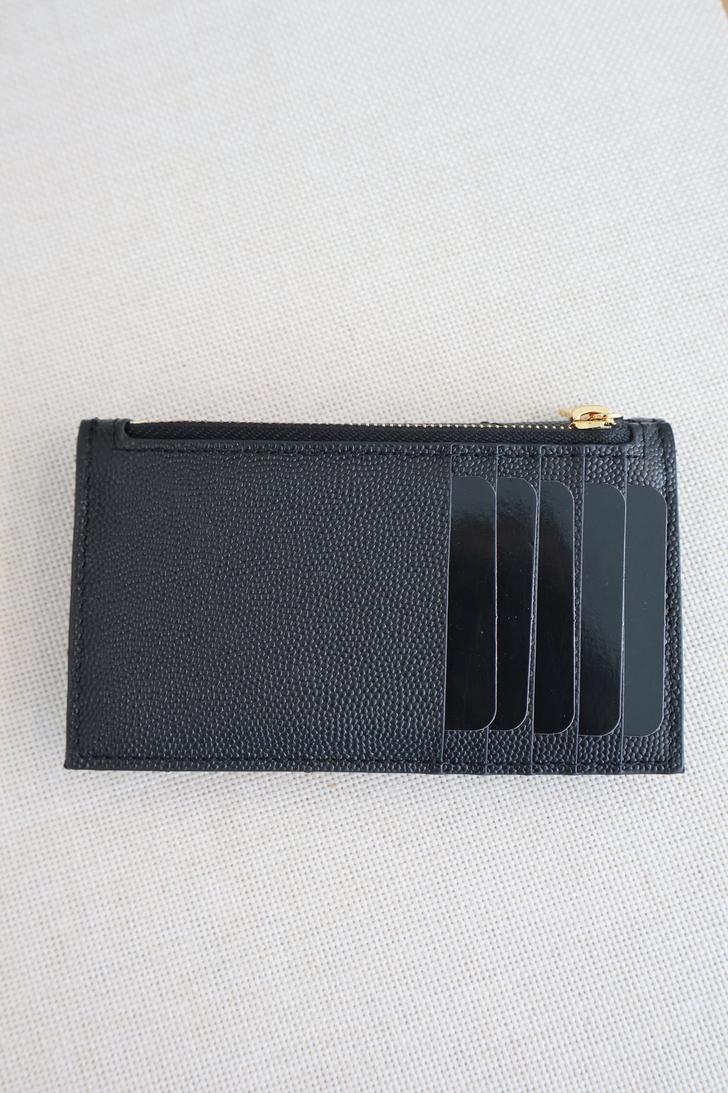 Yves Saint Laurent Cassandre Matelasse Fragments Flap Card Case in Grain De Poudre (Whatsapp for Price & Grade)