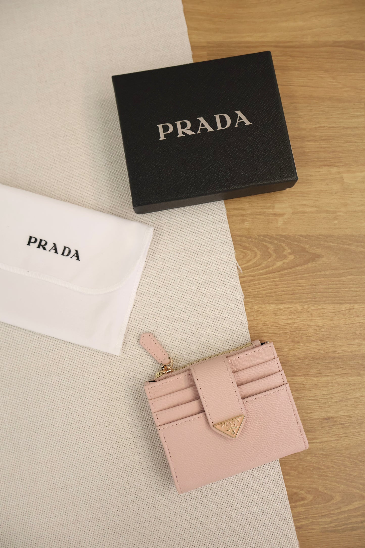 Prada Small Saffiano Wallet Baby Pink (Whatsapp for Price & Grade)