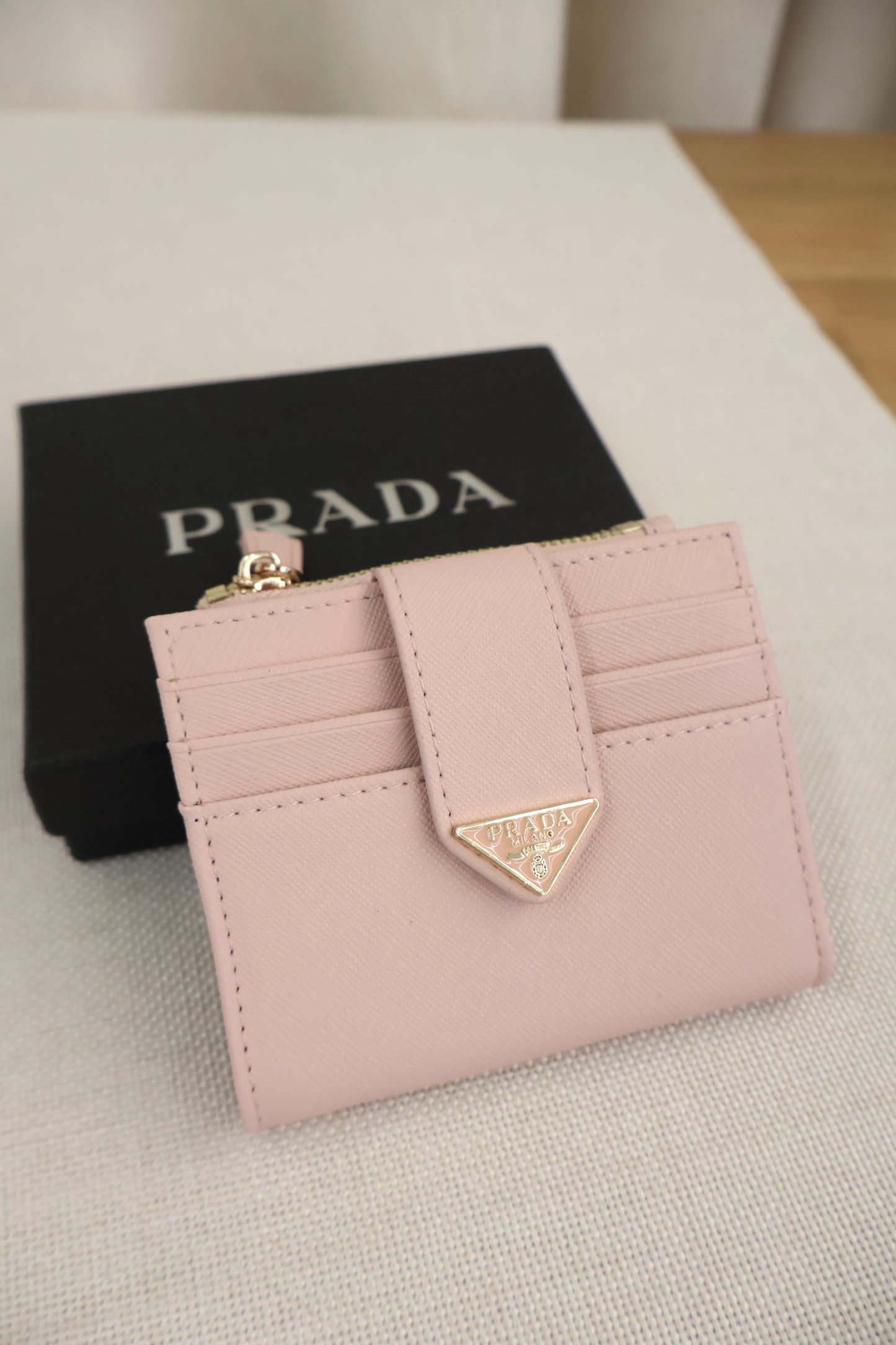 Prada Small Saffiano Wallet Baby Pink (Whatsapp for Price & Grade)