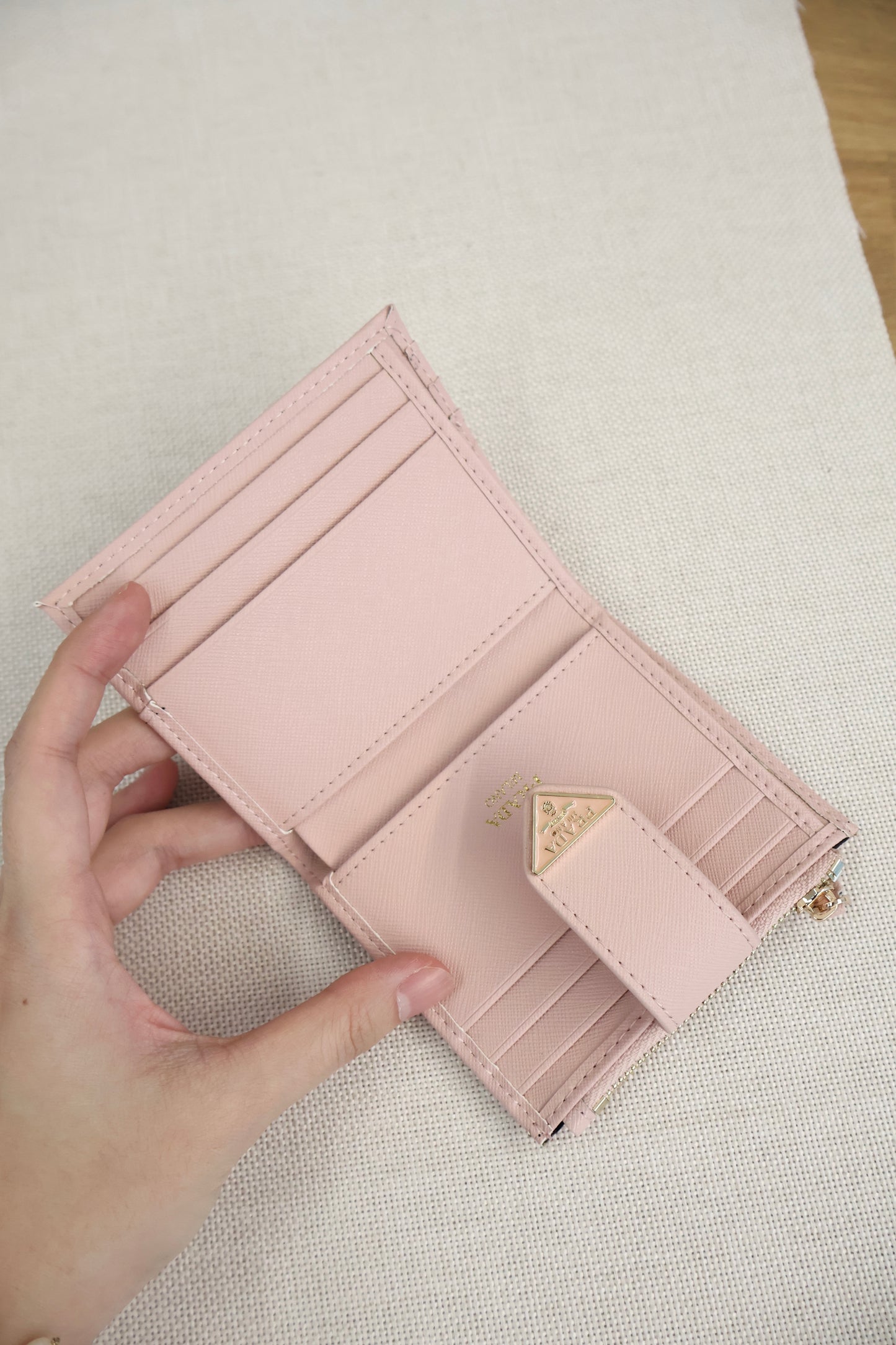 Prada Small Saffiano Wallet Baby Pink (Whatsapp for Price & Grade)
