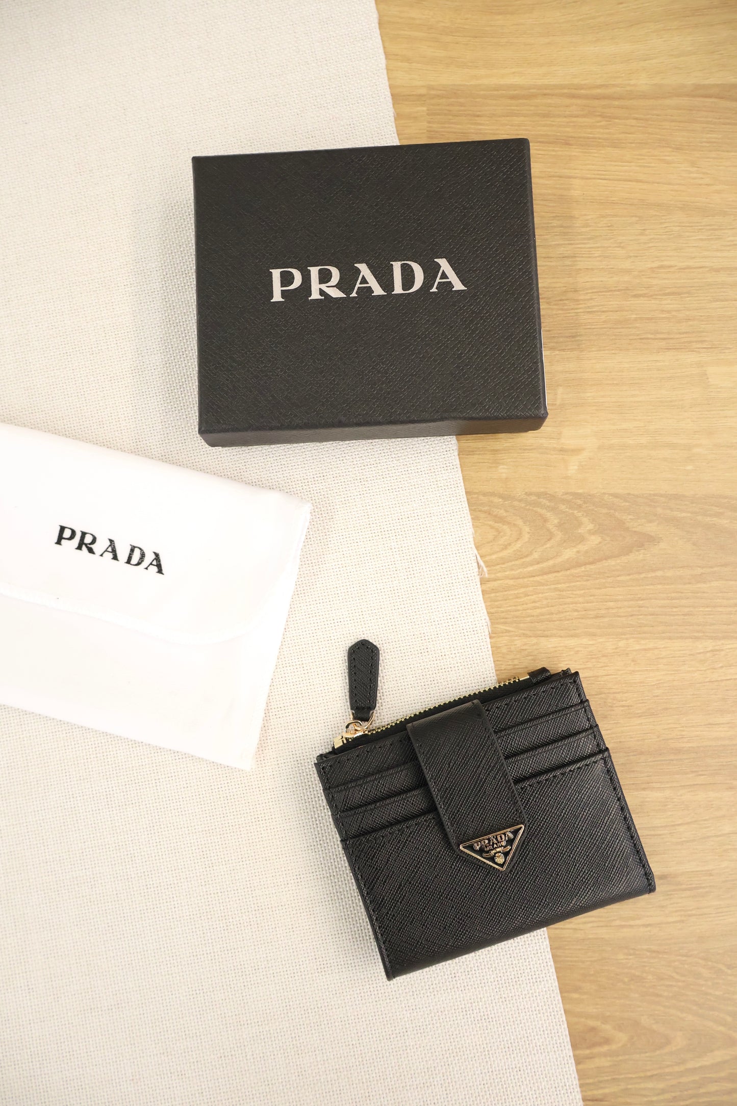 Prada Small Saffiano Wallet Black (Whatsapp for Price & Grade)