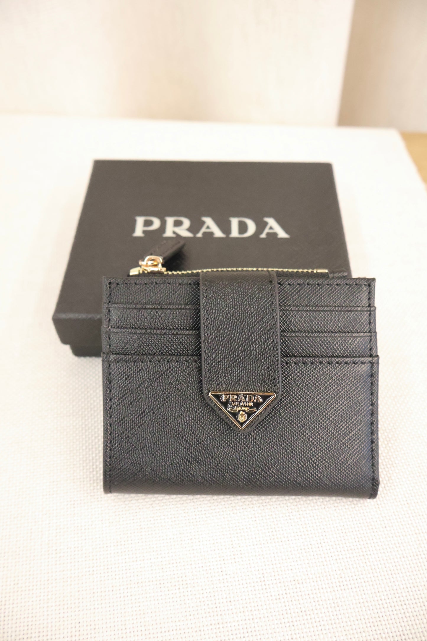 Prada Small Saffiano Wallet Black (Whatsapp for Price & Grade)