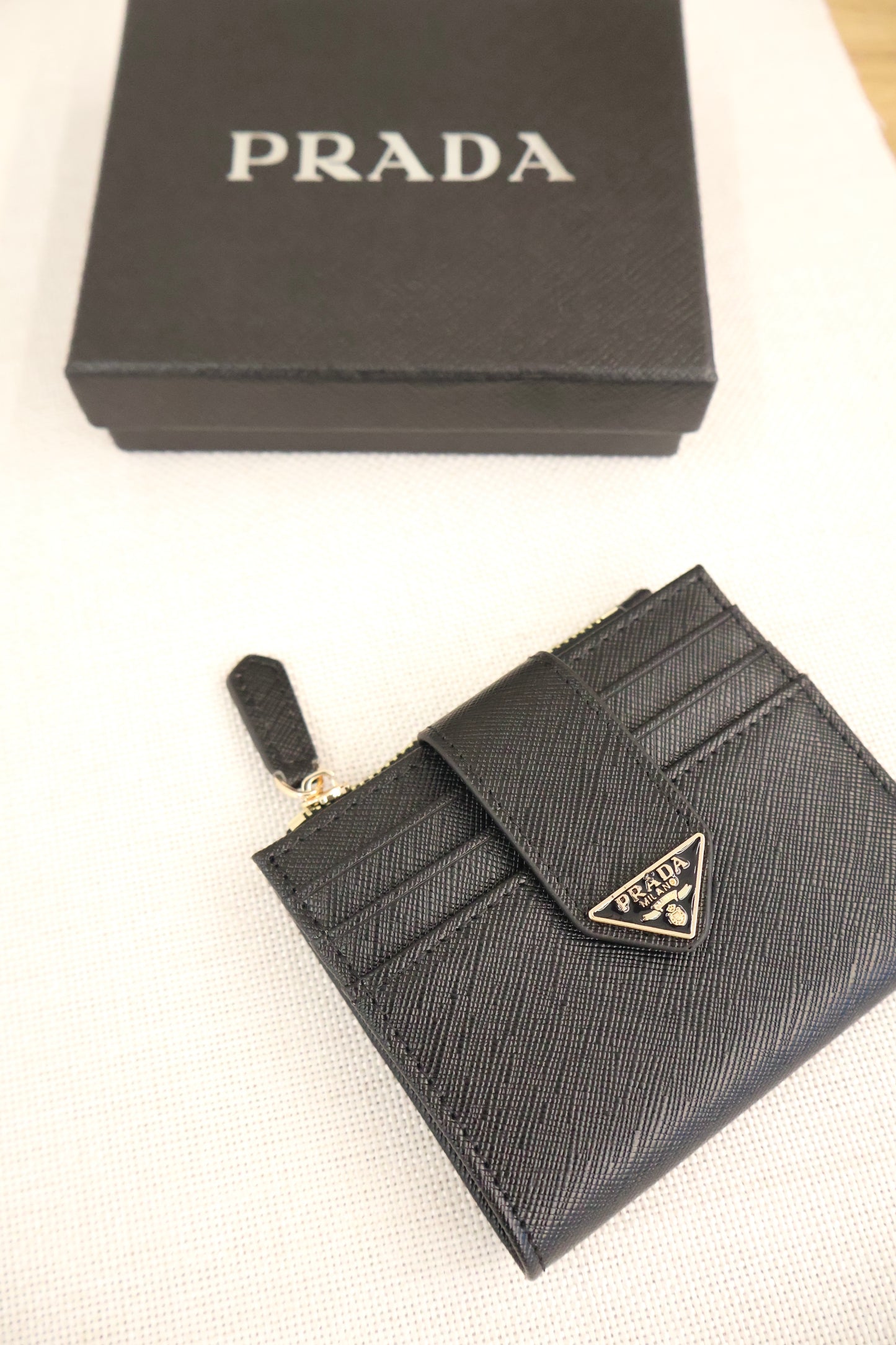 Prada Small Saffiano Wallet Black (Whatsapp for Price & Grade)