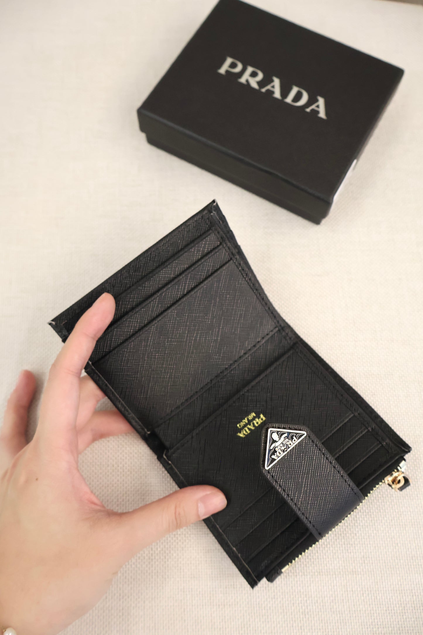 Prada Small Saffiano Wallet Black (Whatsapp for Price & Grade)