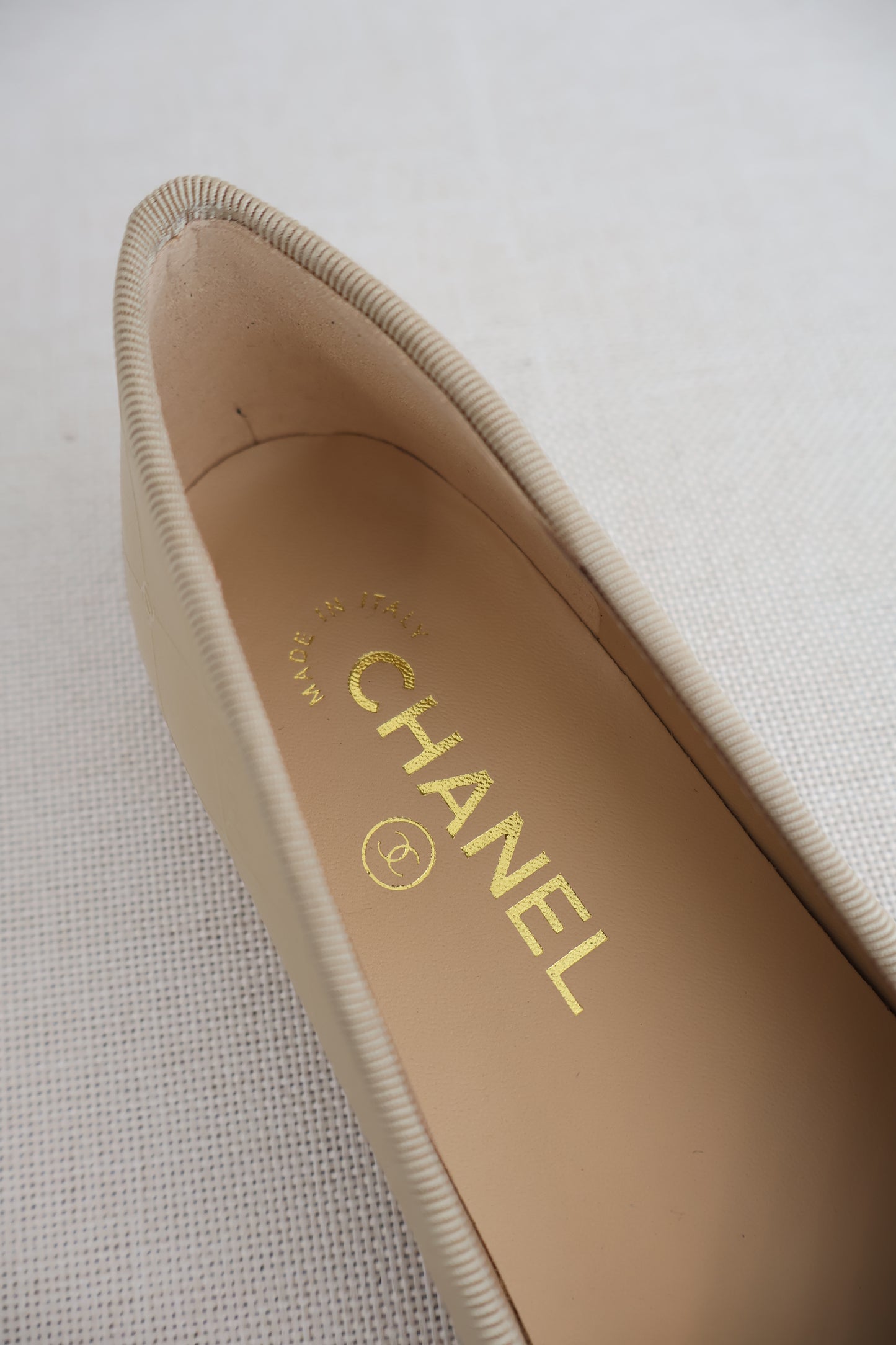 Chanel Nude x Black Flats (Whatsapp for Price & Grade)