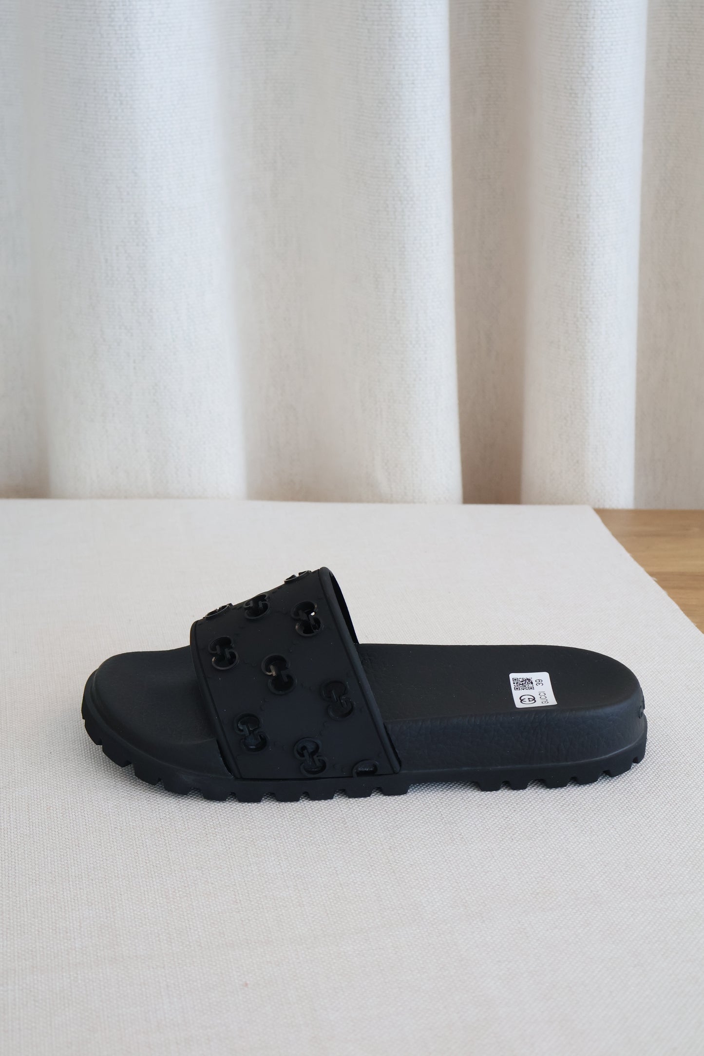 Gucci GG Slides Rubber Black (Whatsapp for Price & Grade)