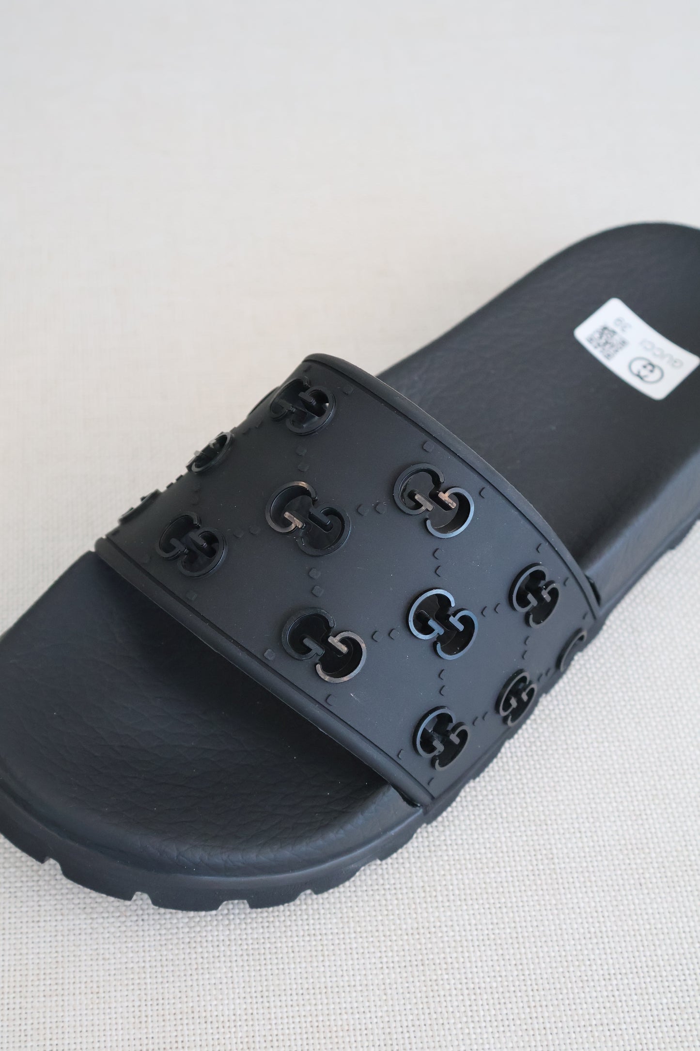 Gucci GG Slides Rubber Black (Whatsapp for Price & Grade)