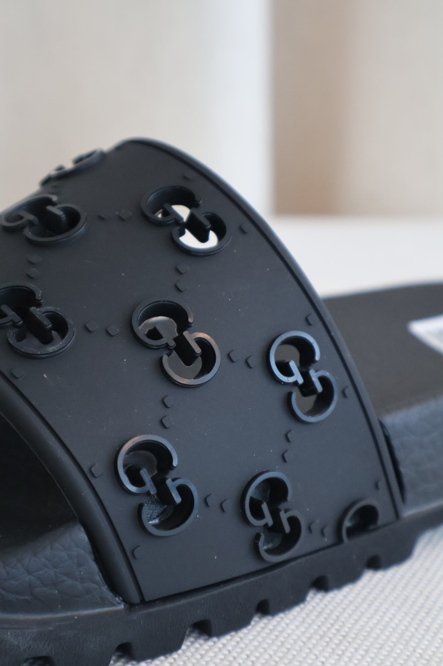 Gucci GG Slides Rubber Black (Whatsapp for Price & Grade)