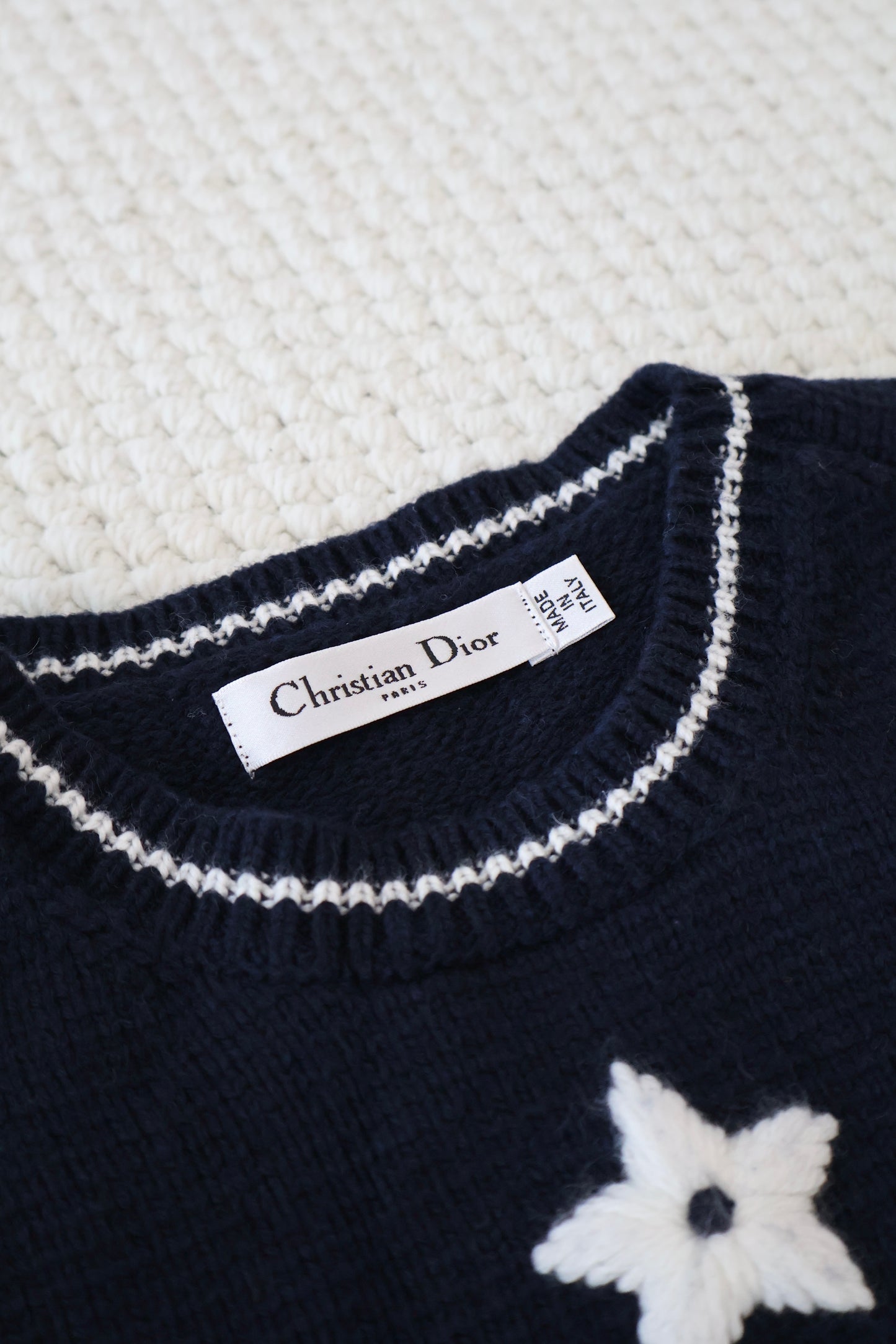 Dior Knitted Top Navy (Whatsapp for Price & Grade)